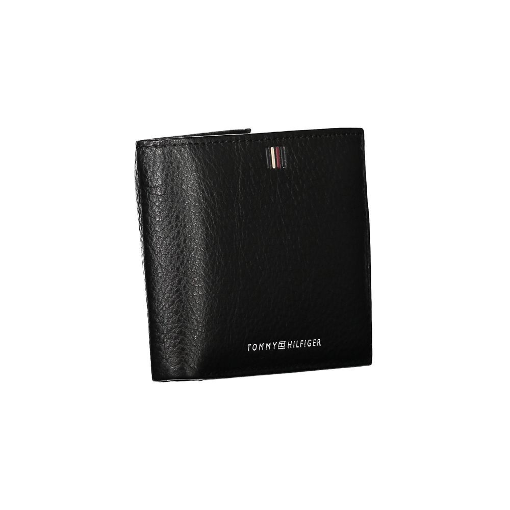 Portefeuille élégant en cuir noir avec grand espace de rangement