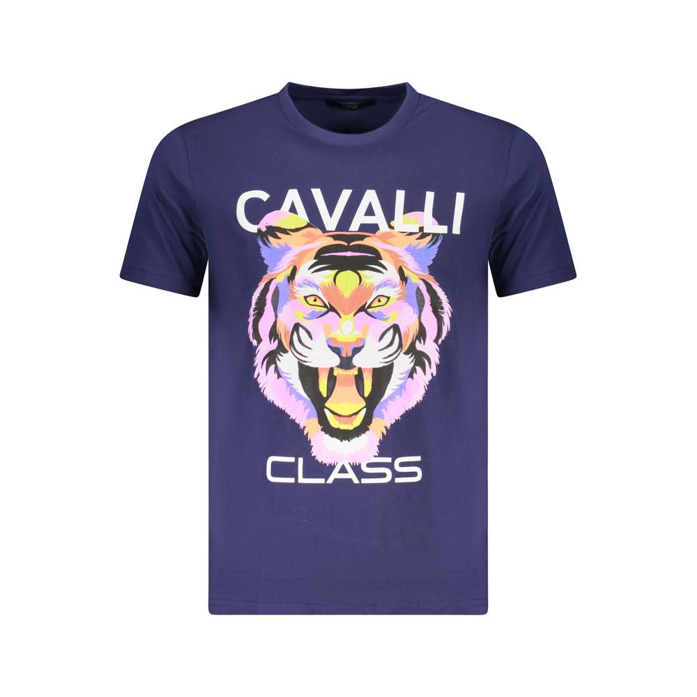 Camiseta de algodón azul para hombre