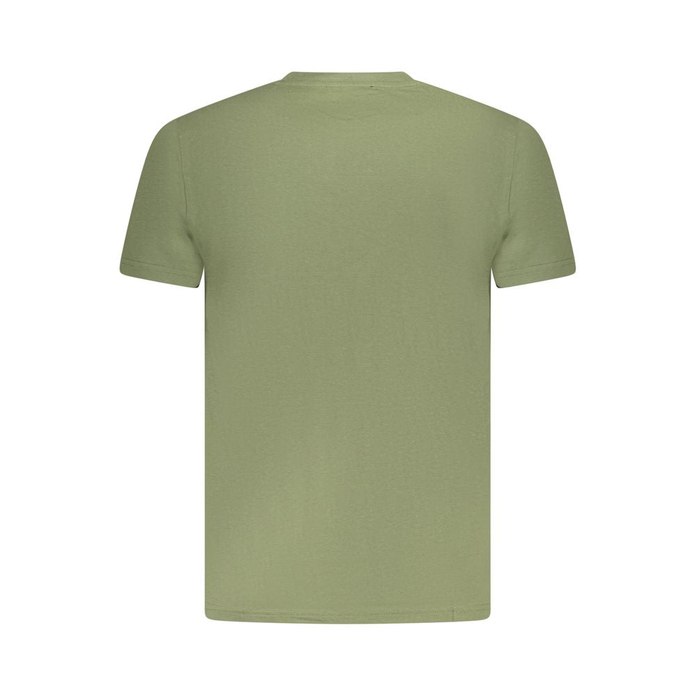 Camiseta de algodón verde para hombre