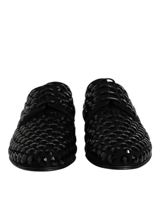 Zapatos formales Derby de ante negro con strass