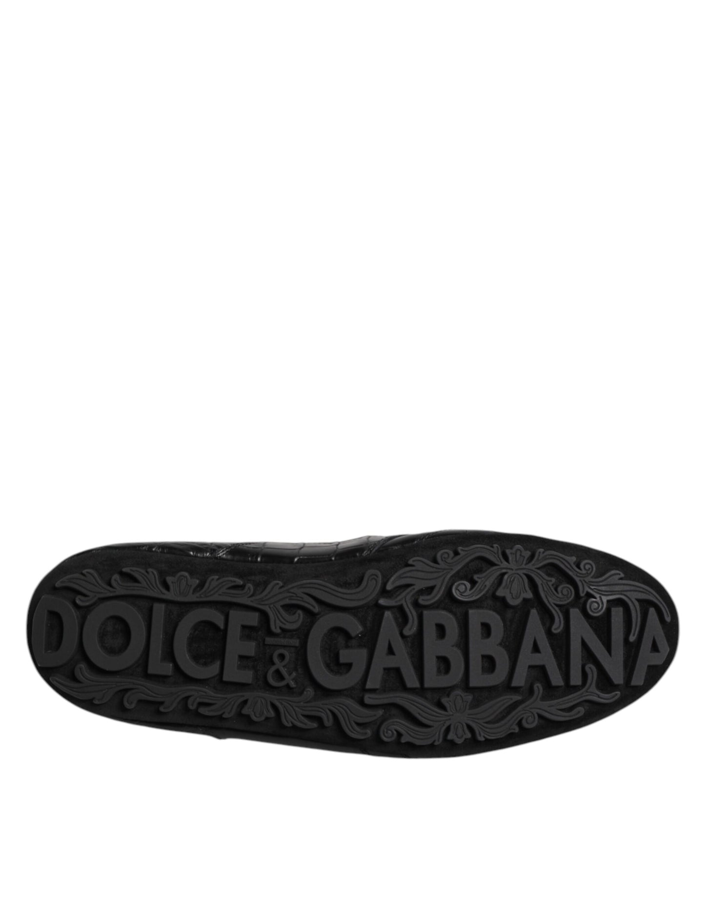 Baskets basses en cuir exotique noir