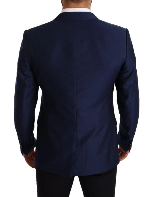 Blazer de corte entallado de lana azul MARTINI