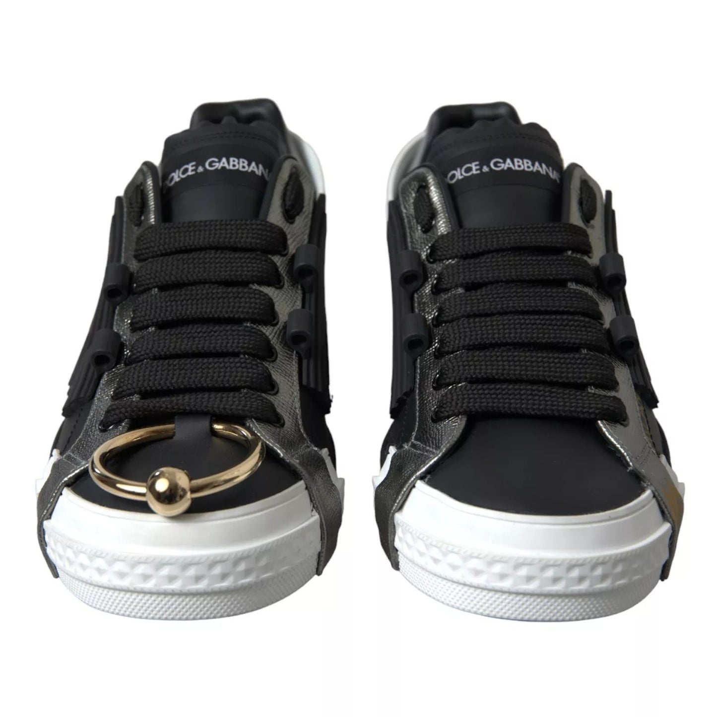 Zapatillas bajas de cuero negro Portofino Shoes