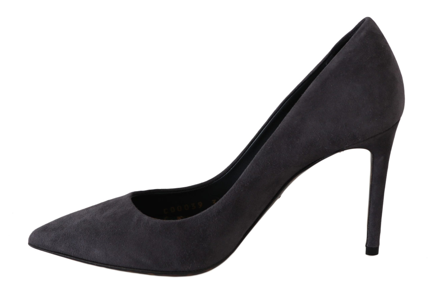 Gray Suede Leather Stiletto Shoes Heels