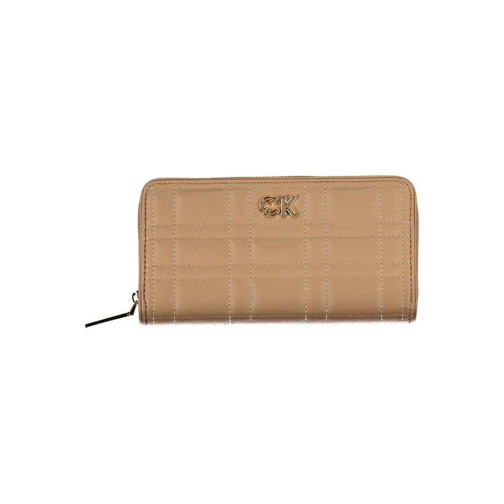 Cartera de poliéster beige