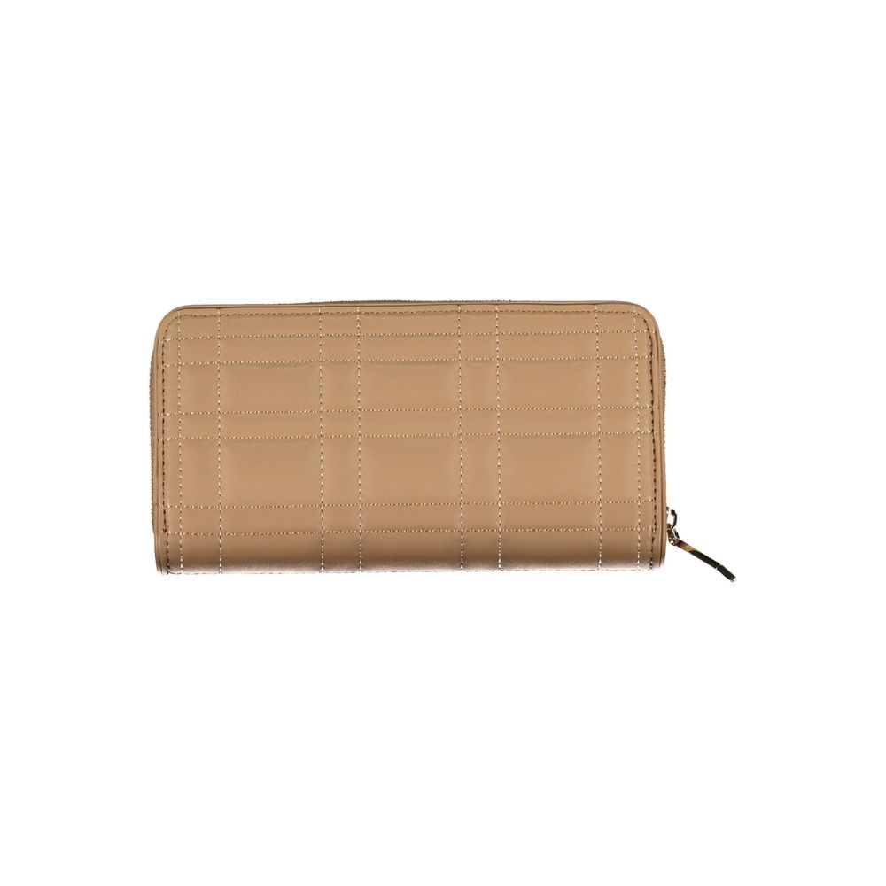 Cartera de poliéster beige
