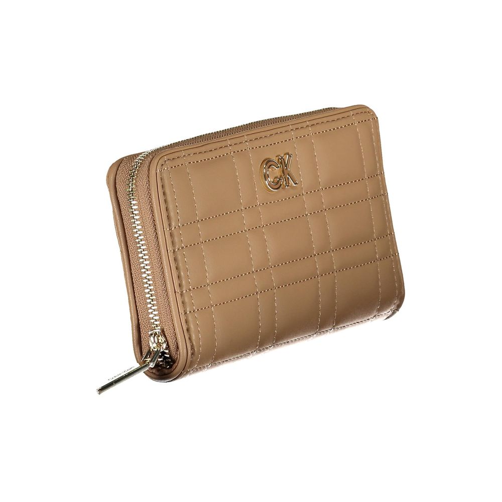 Cartera de poliéster beige