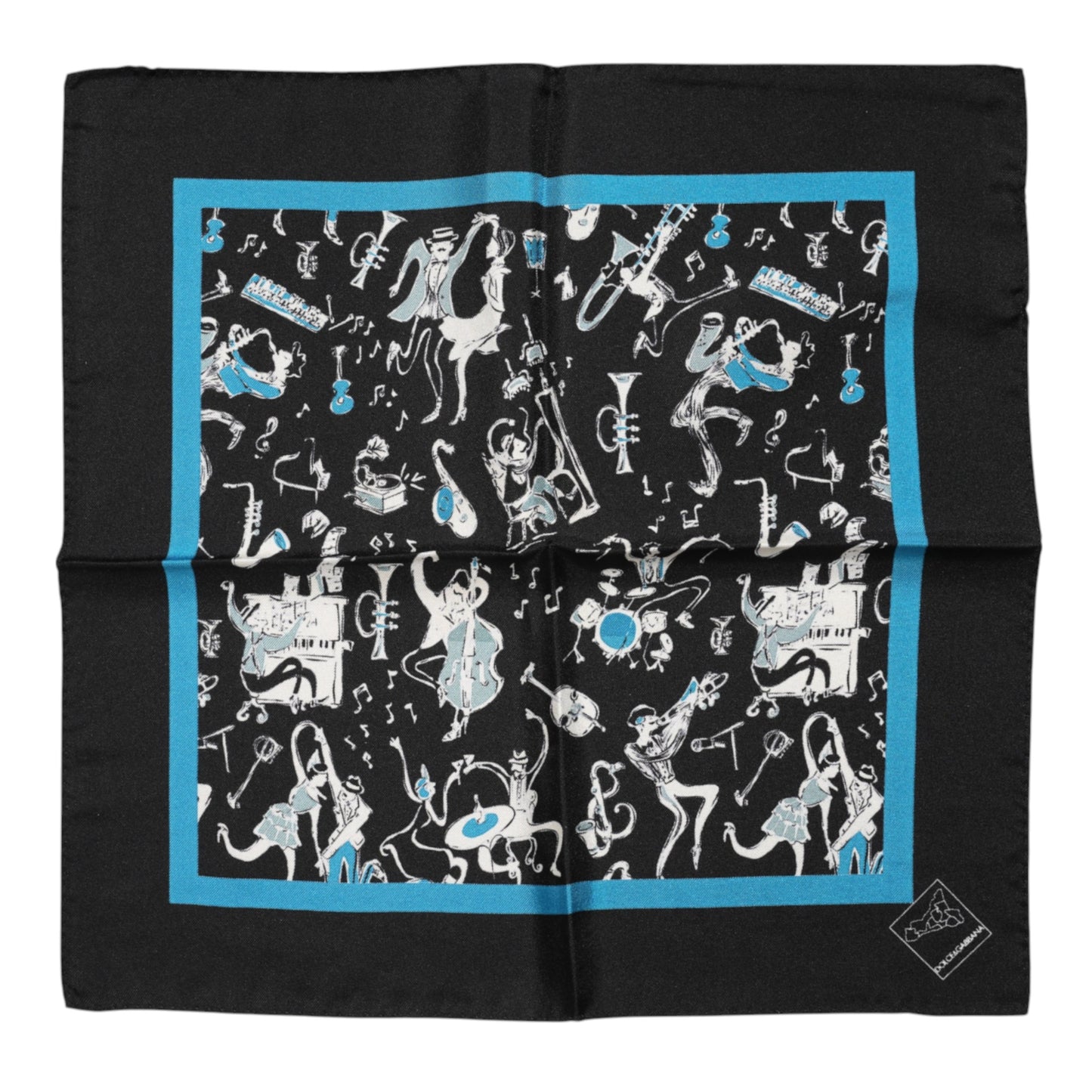 Pañuelo cuadrado de seda para hombre de Jazz Club negro