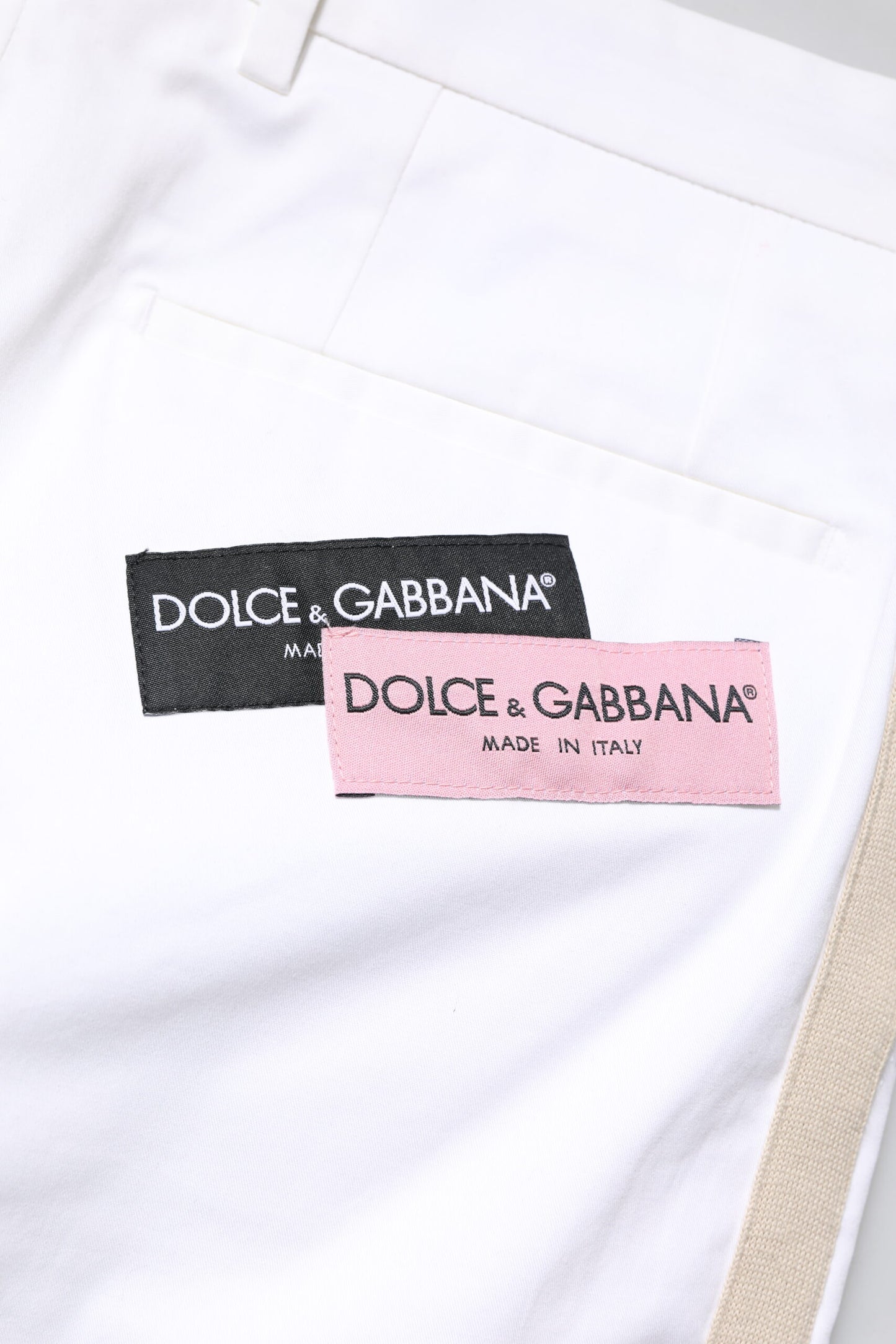 Pantalones rectos de algodón blanco con logo para hombre