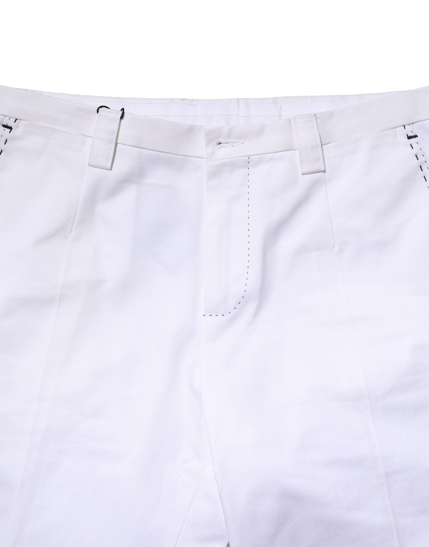 Pantalones rectos de algodón blanco con logo para hombre
