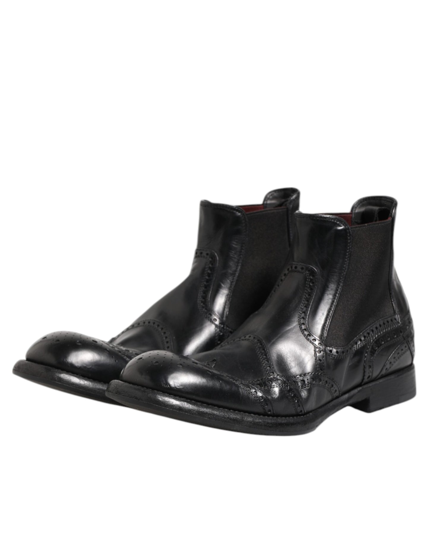 Botines de cuero negro sin cordones