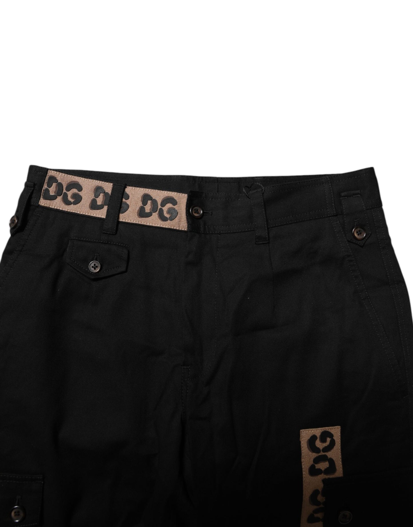 Pantalones casuales cargo de algodón negro