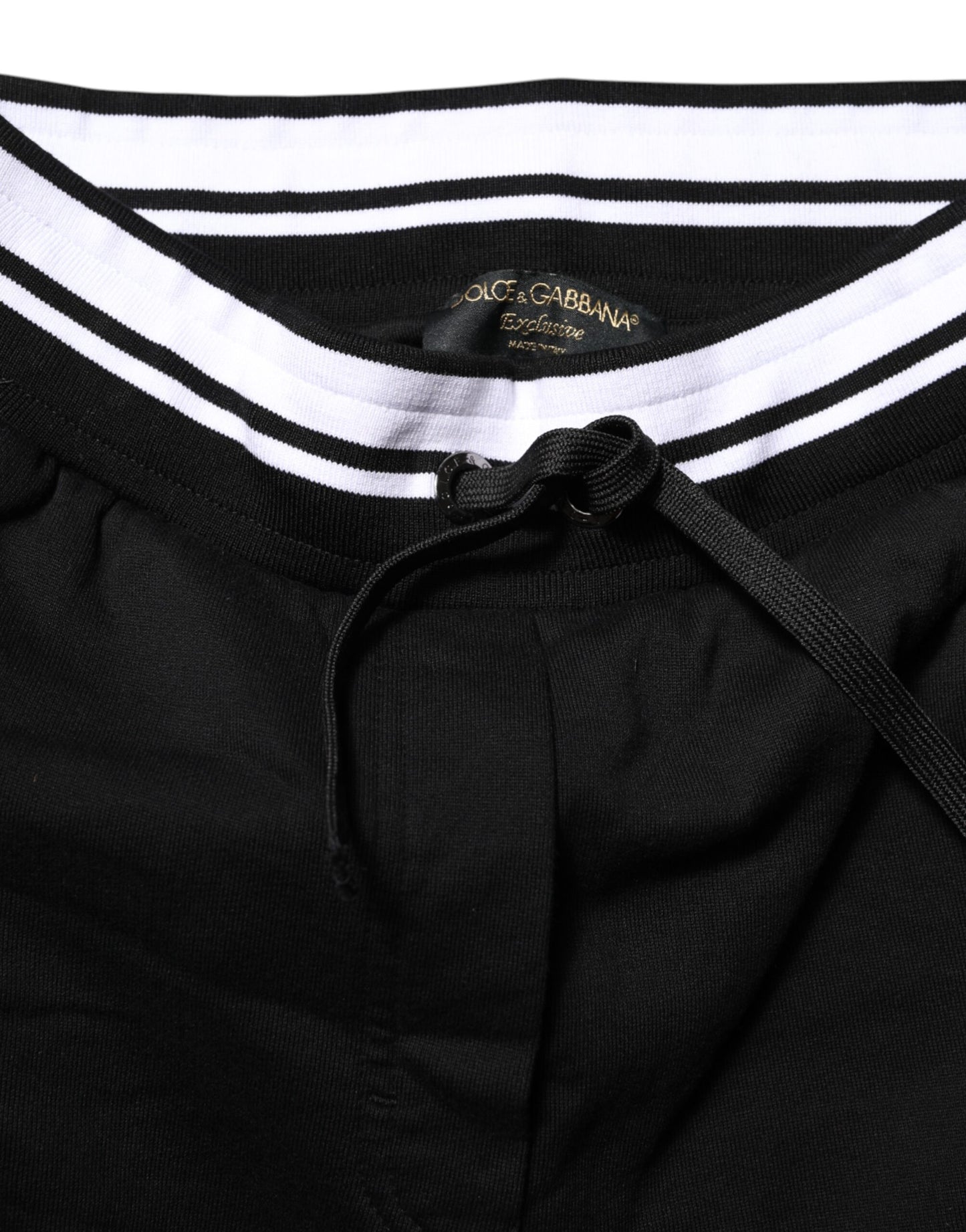 Pantalones deportivos de cintura media de algodón negro