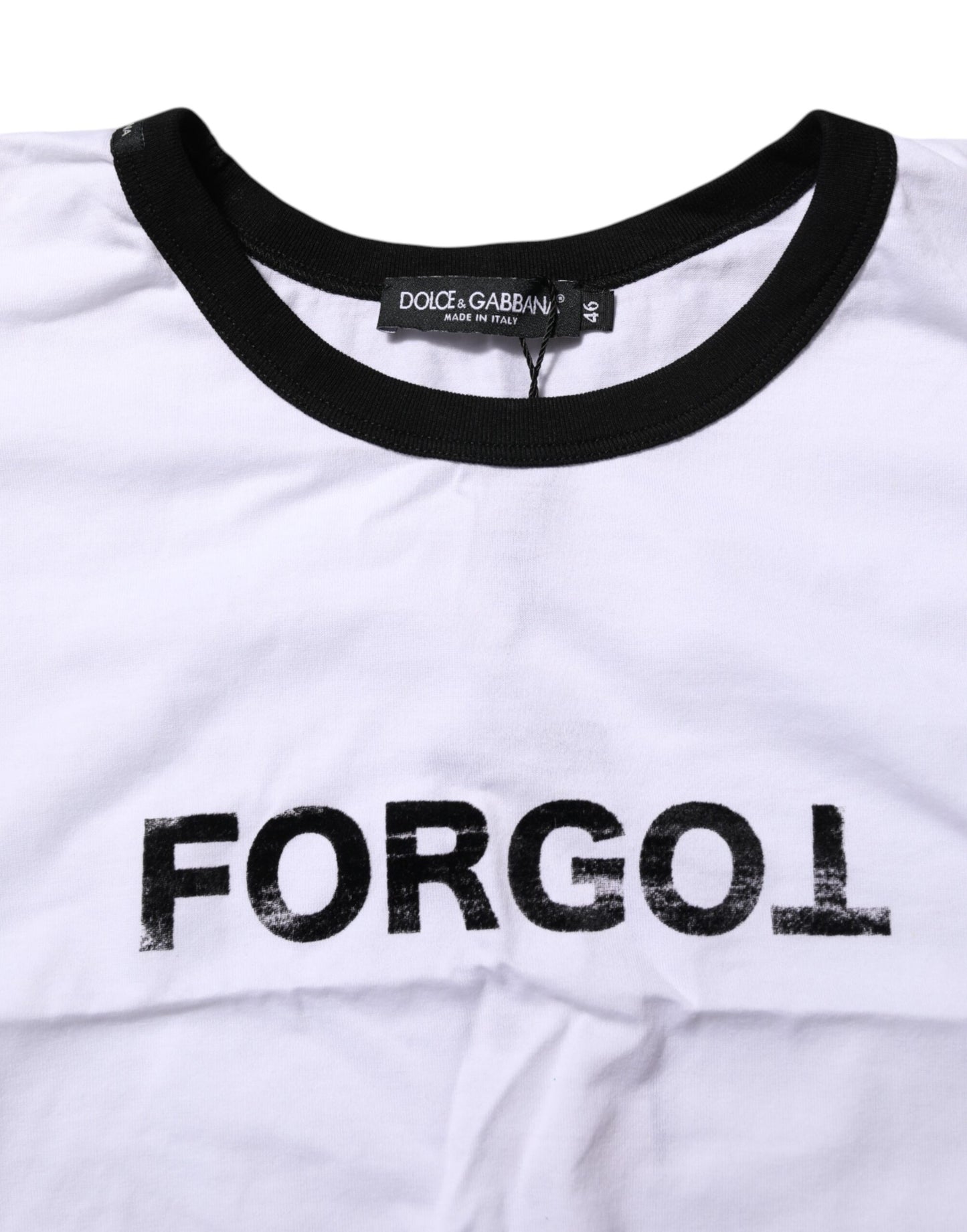 Camiseta corta de cuello redondo con estampado gráfico blanco