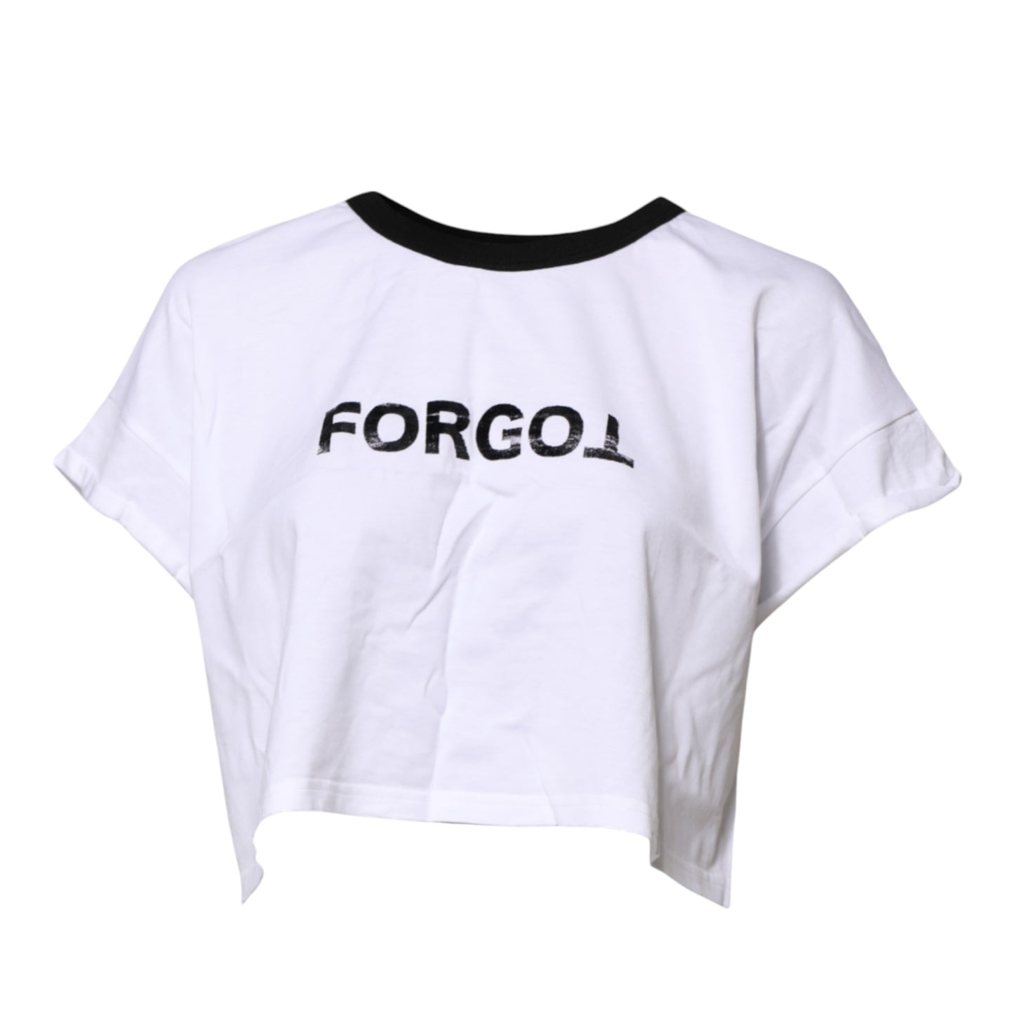 Camiseta corta de cuello redondo con estampado gráfico blanco