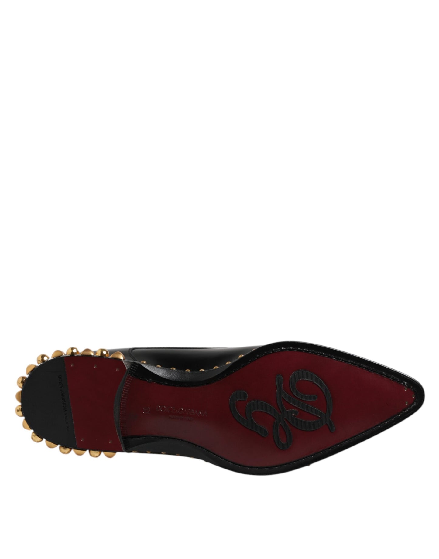 Zapatos de vestir Derby de cuero negro con tachuelas para hombre