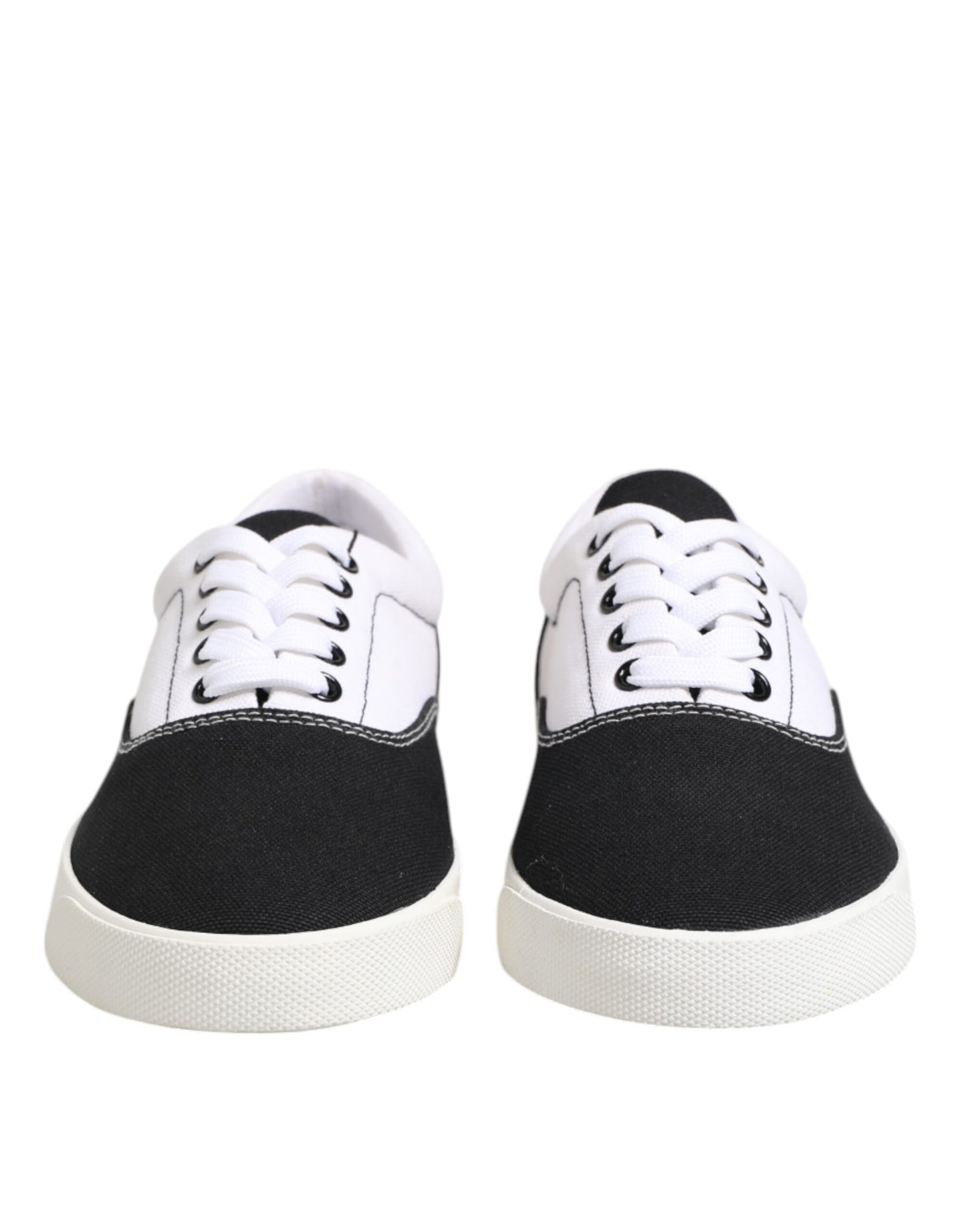 Zapatillas deportivas de lona de algodón negra con cordones para hombre