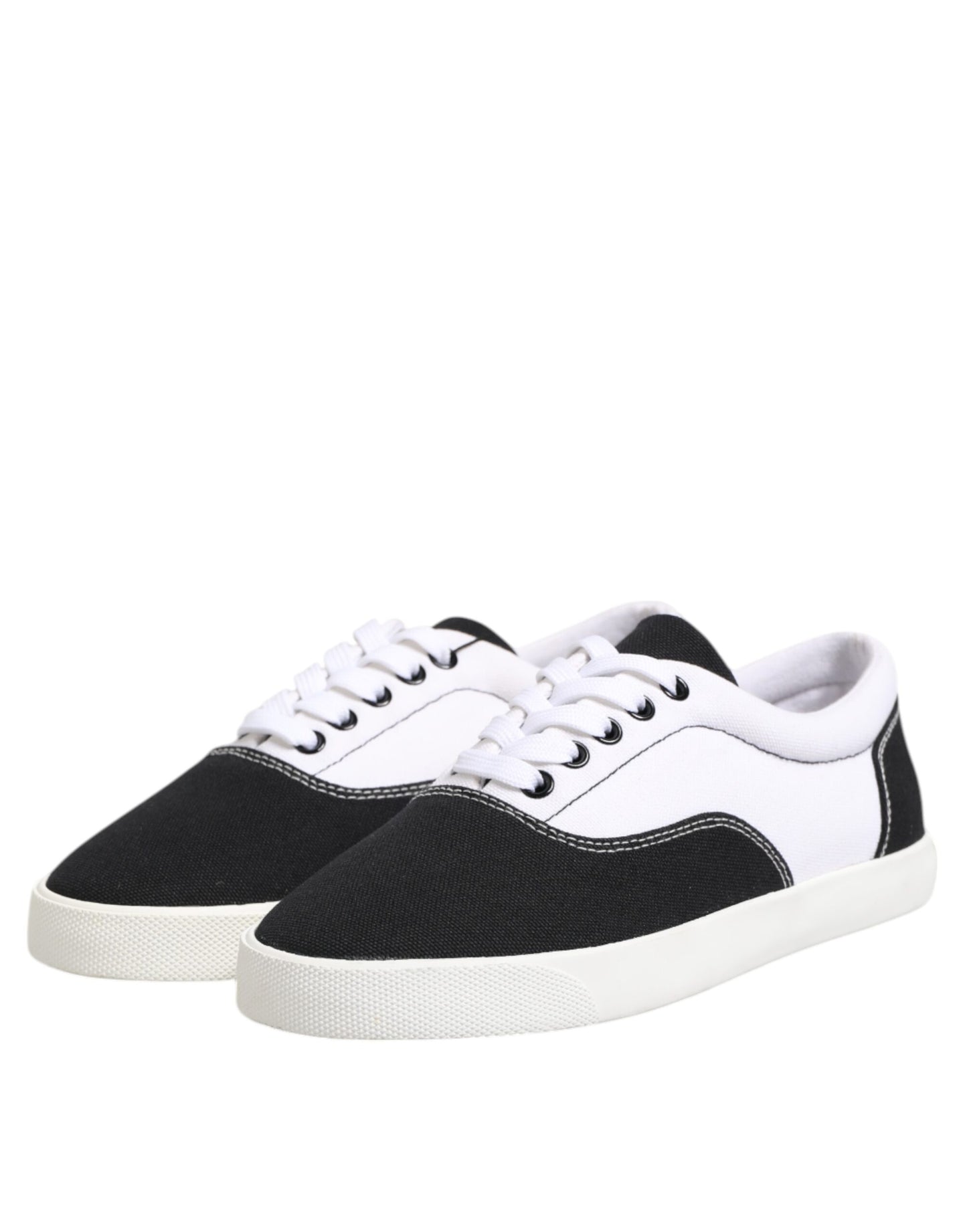 Zapatillas deportivas de lona de algodón negra con cordones para hombre