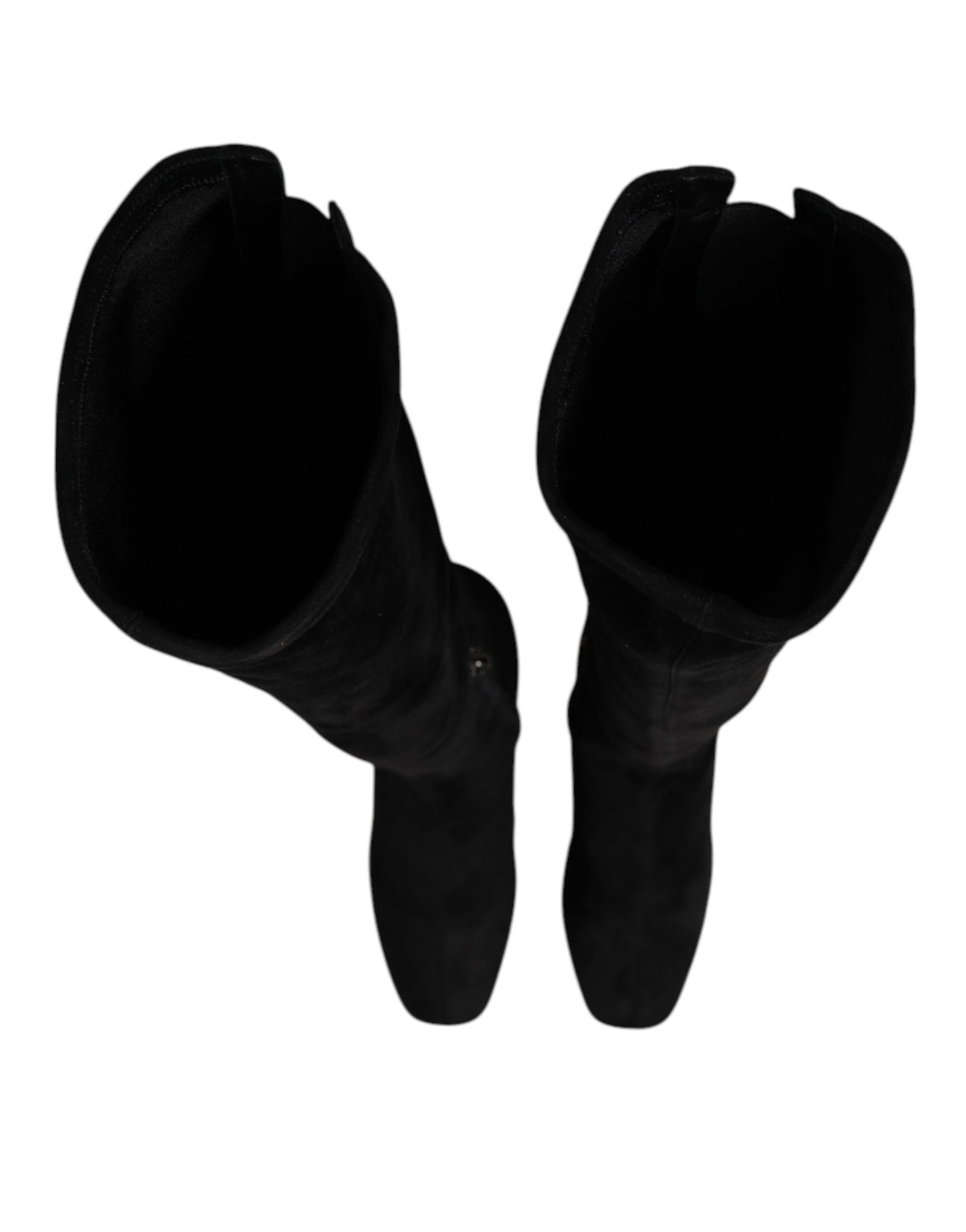 Botas altas hasta la rodilla de piel de ante negra