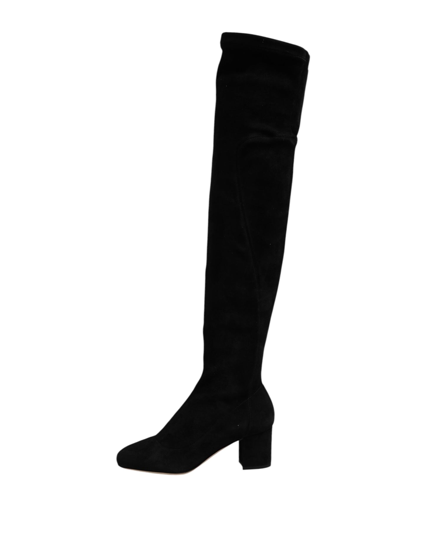 Botas altas hasta la rodilla de piel de ante negra