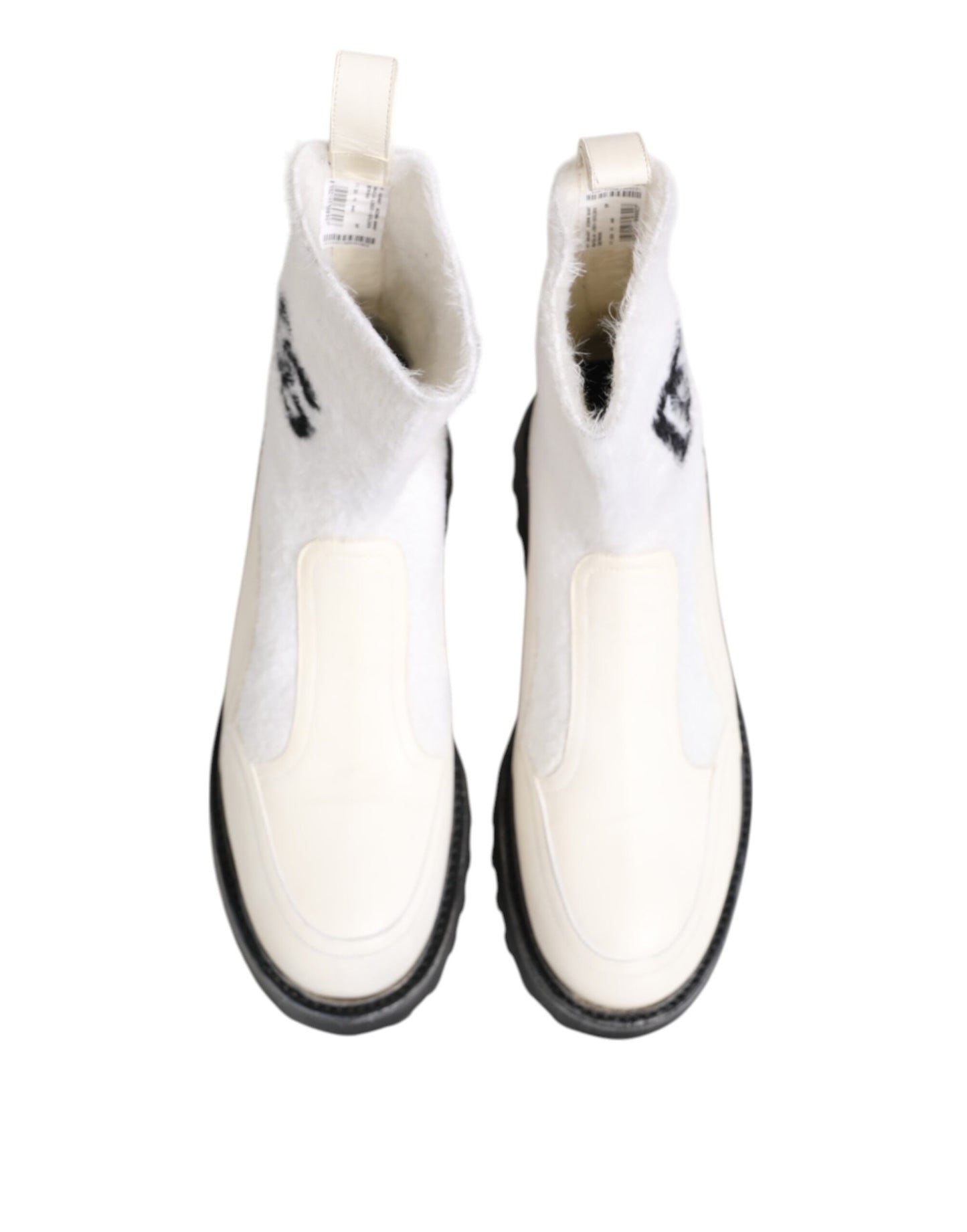 Botas de media caña con logotipo DG en blanco y beige