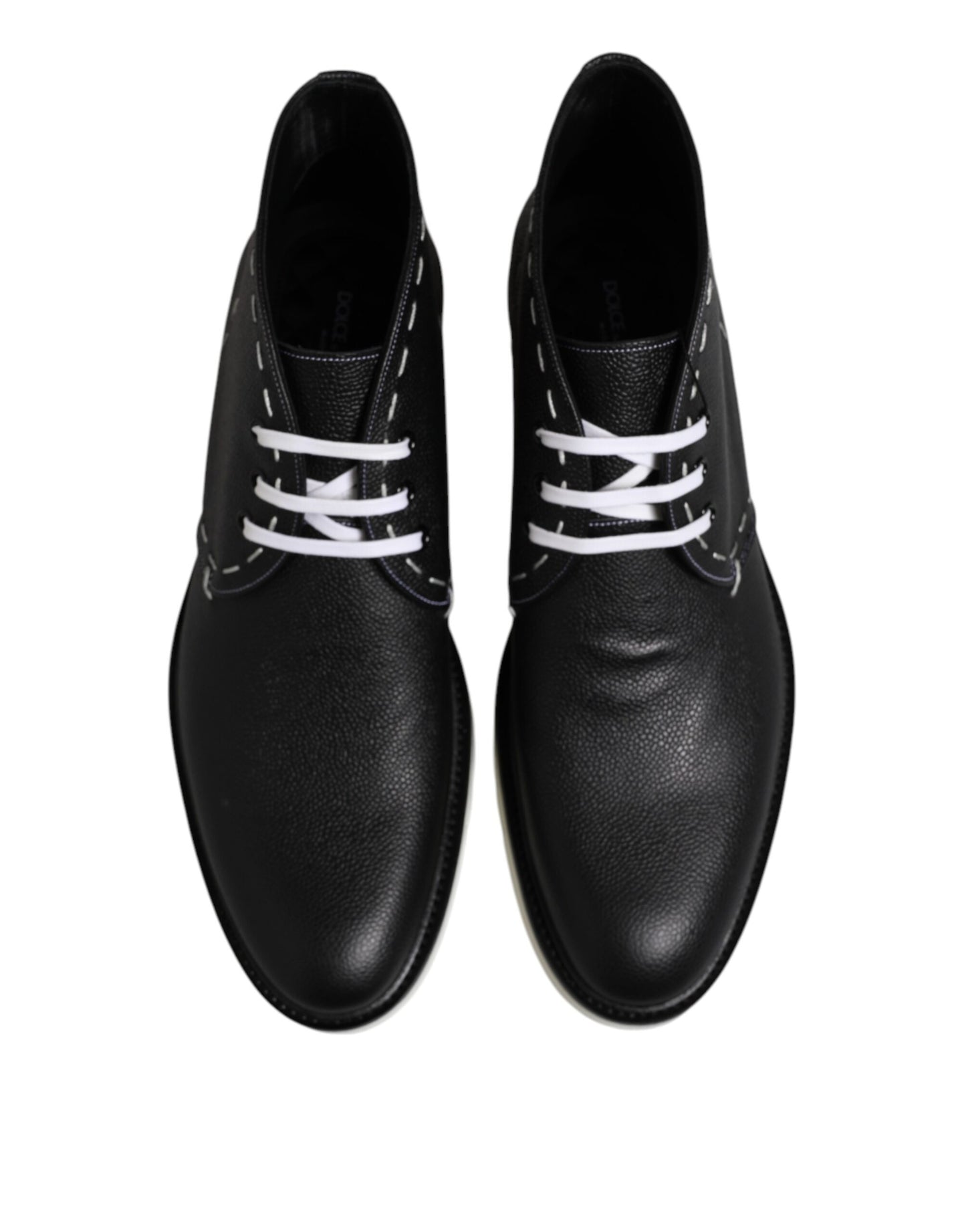 Botines de piel en blanco y negro