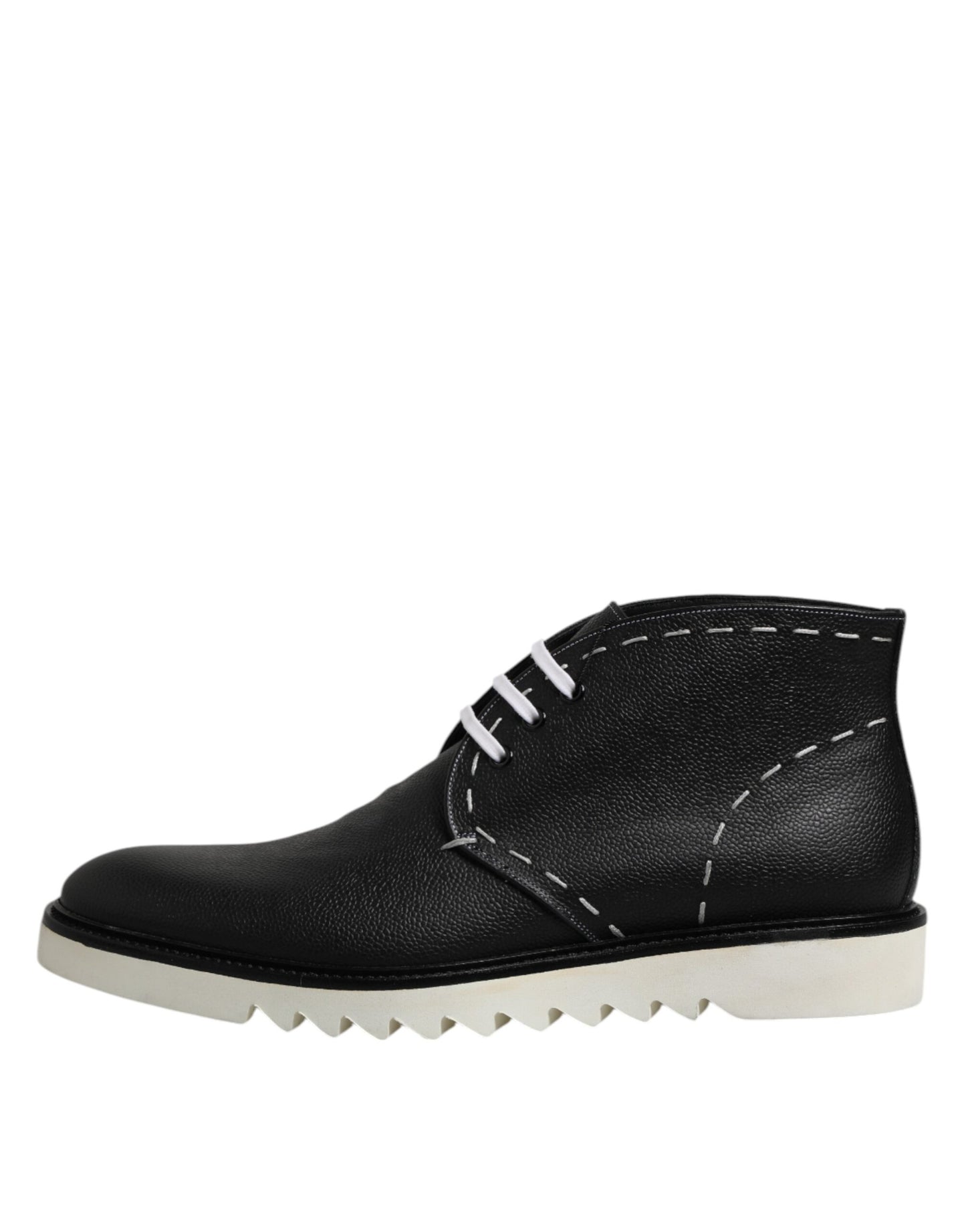 Botines de piel en blanco y negro