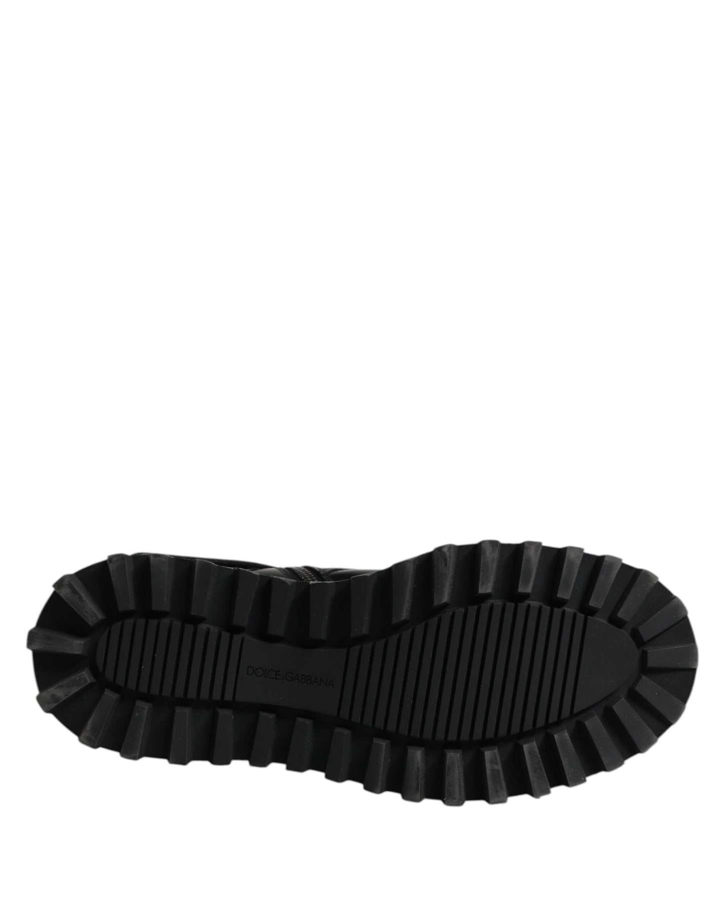 Botines de cuero negro con logo y cordones