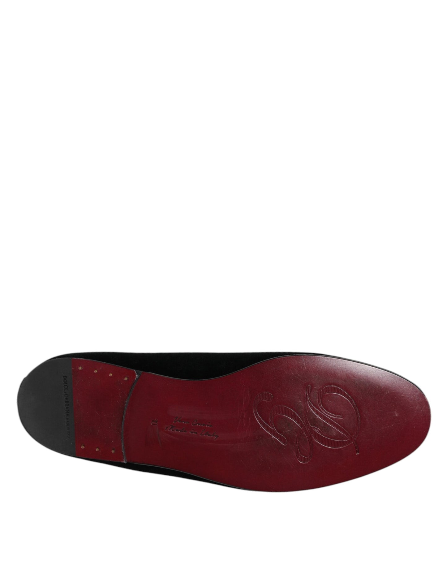 Mocasines de terciopelo negro con corona de cristal