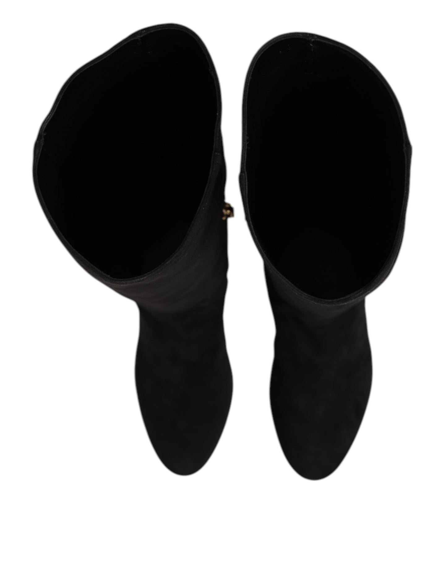 Botas altas hasta la rodilla de piel de ante negra