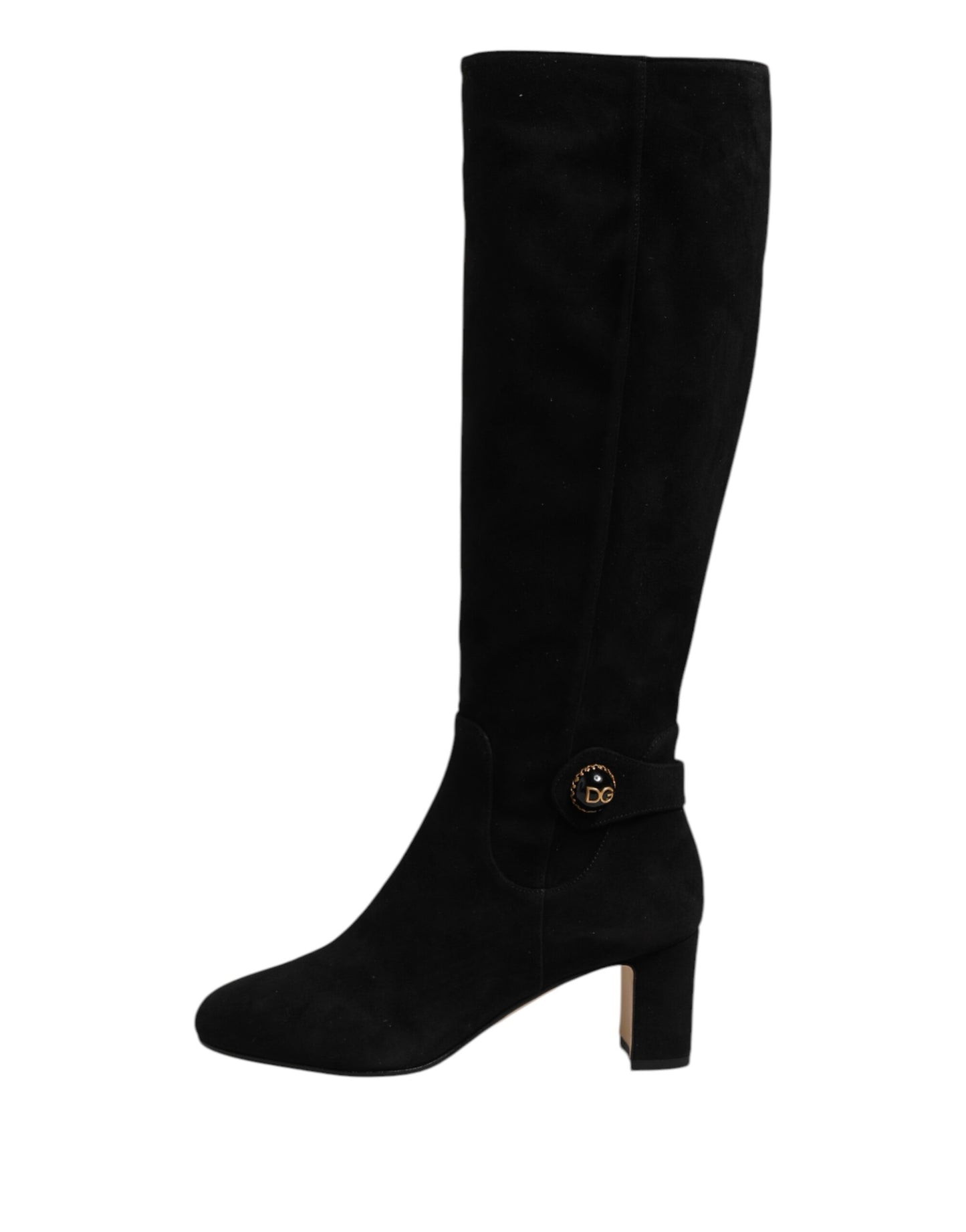 Botas altas hasta la rodilla de piel de ante negra