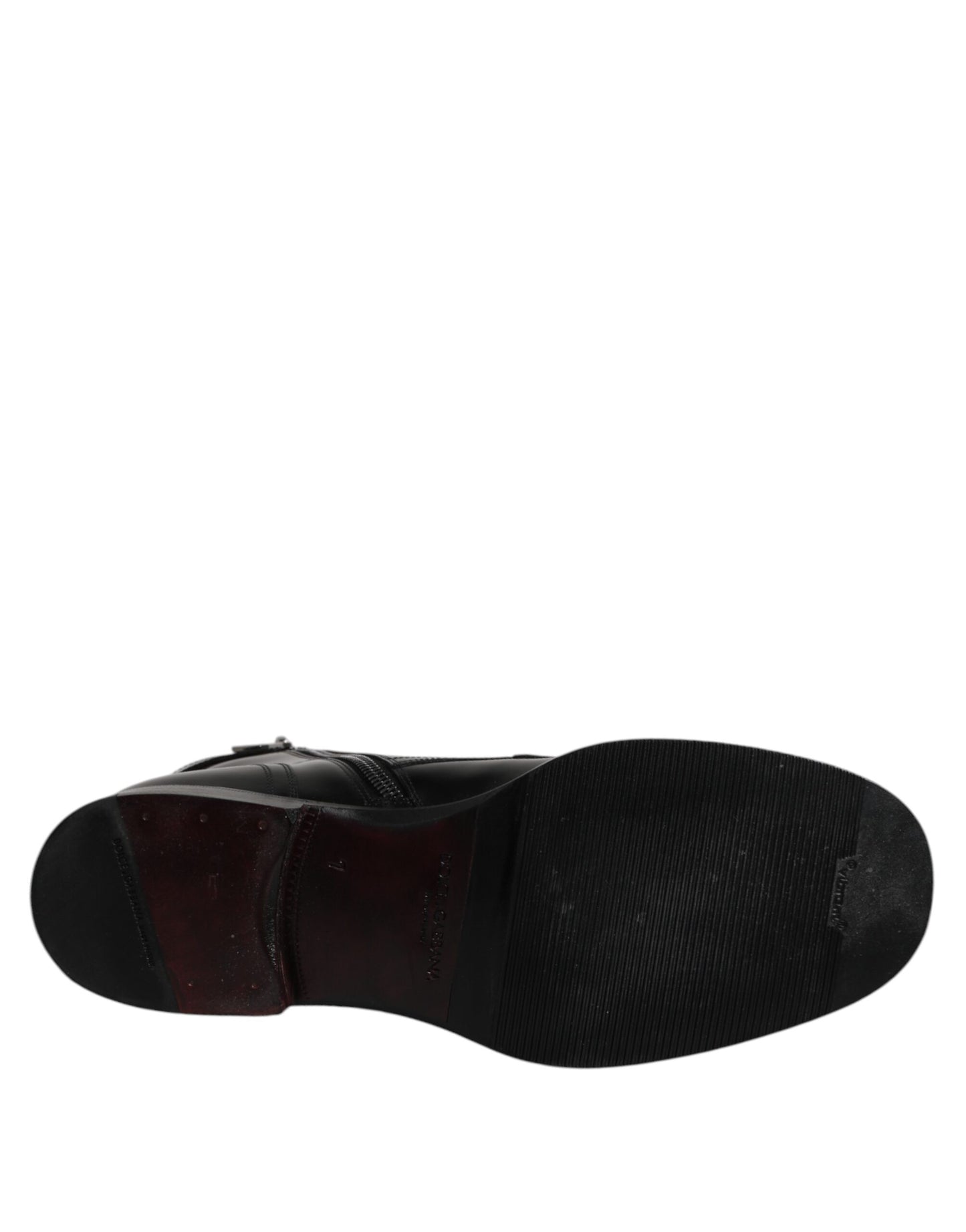 Botas de cuero negro a media pantorrilla con cordones