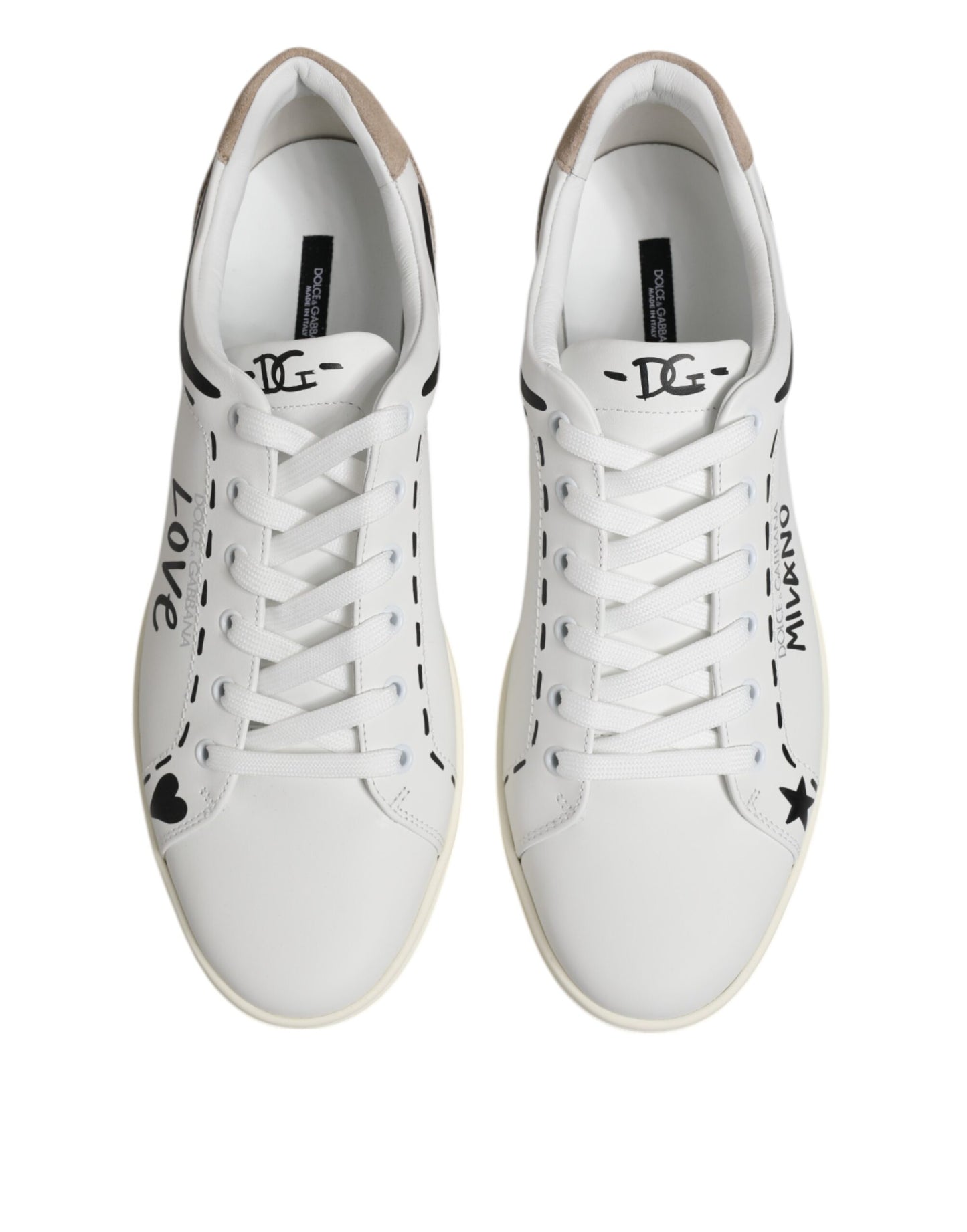 Zapatillas bajas Milano de piel blanca