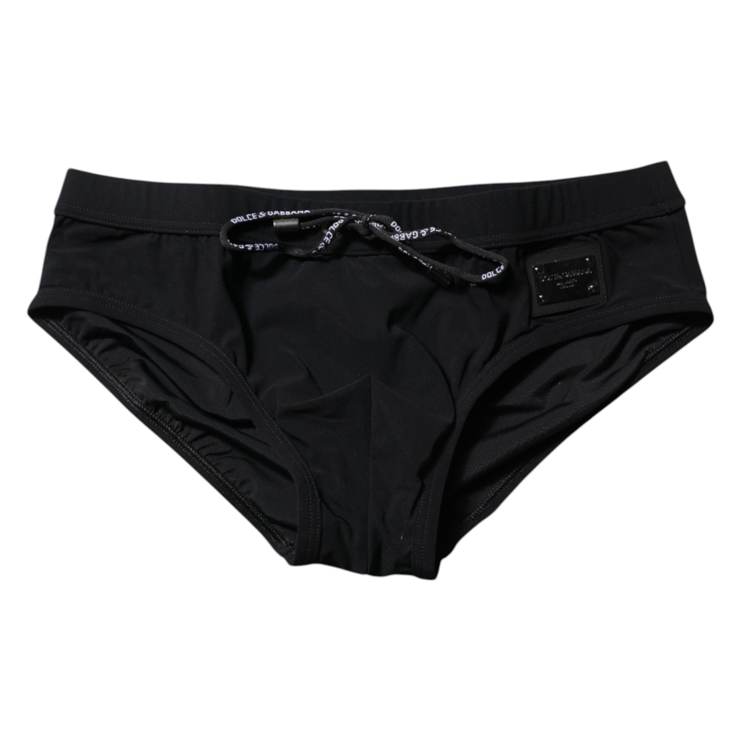 Black Logo Plaque Men Beachwear Brief Swimwear