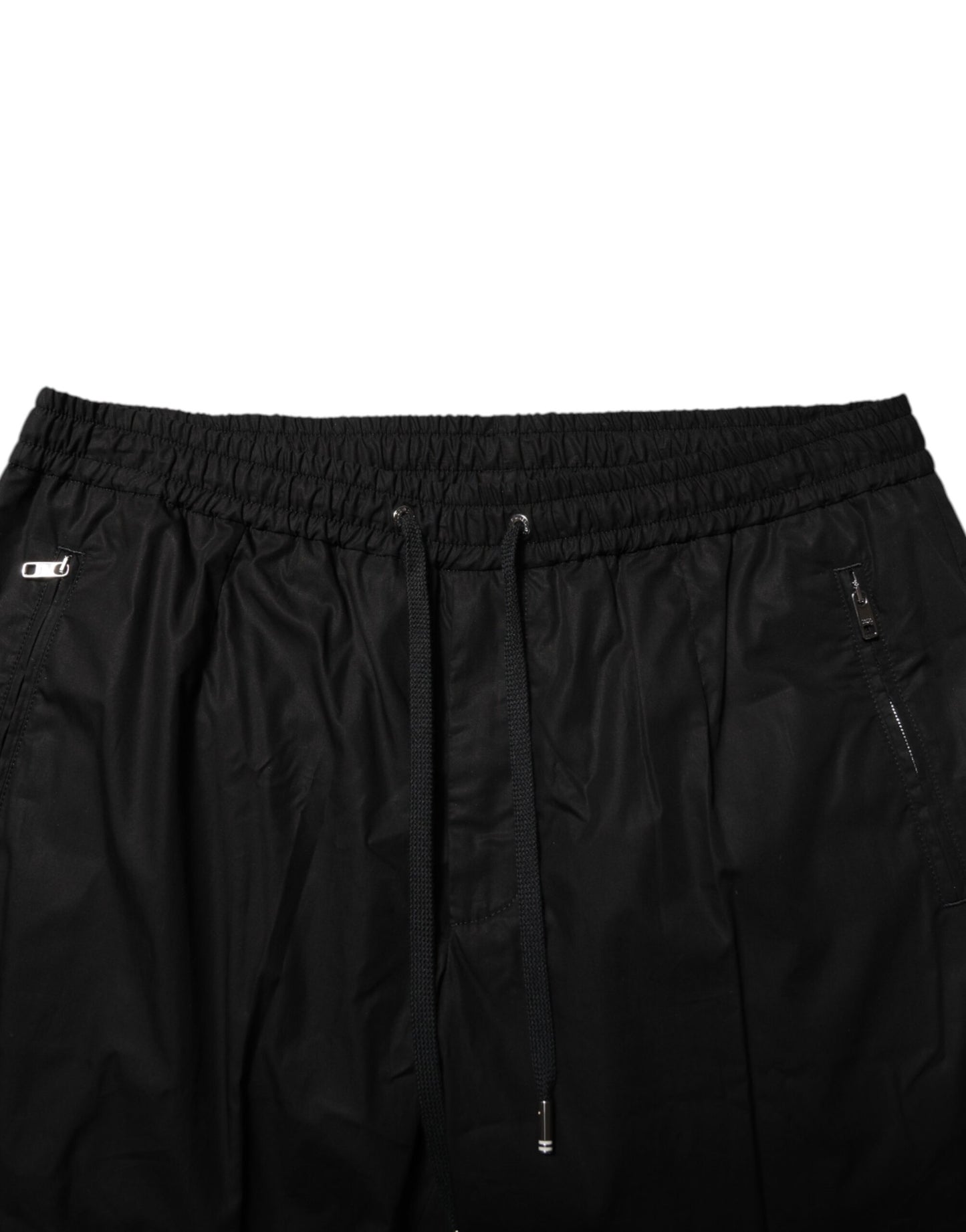 Pantalones deportivos negros de algodón con logo y cinta para hombre