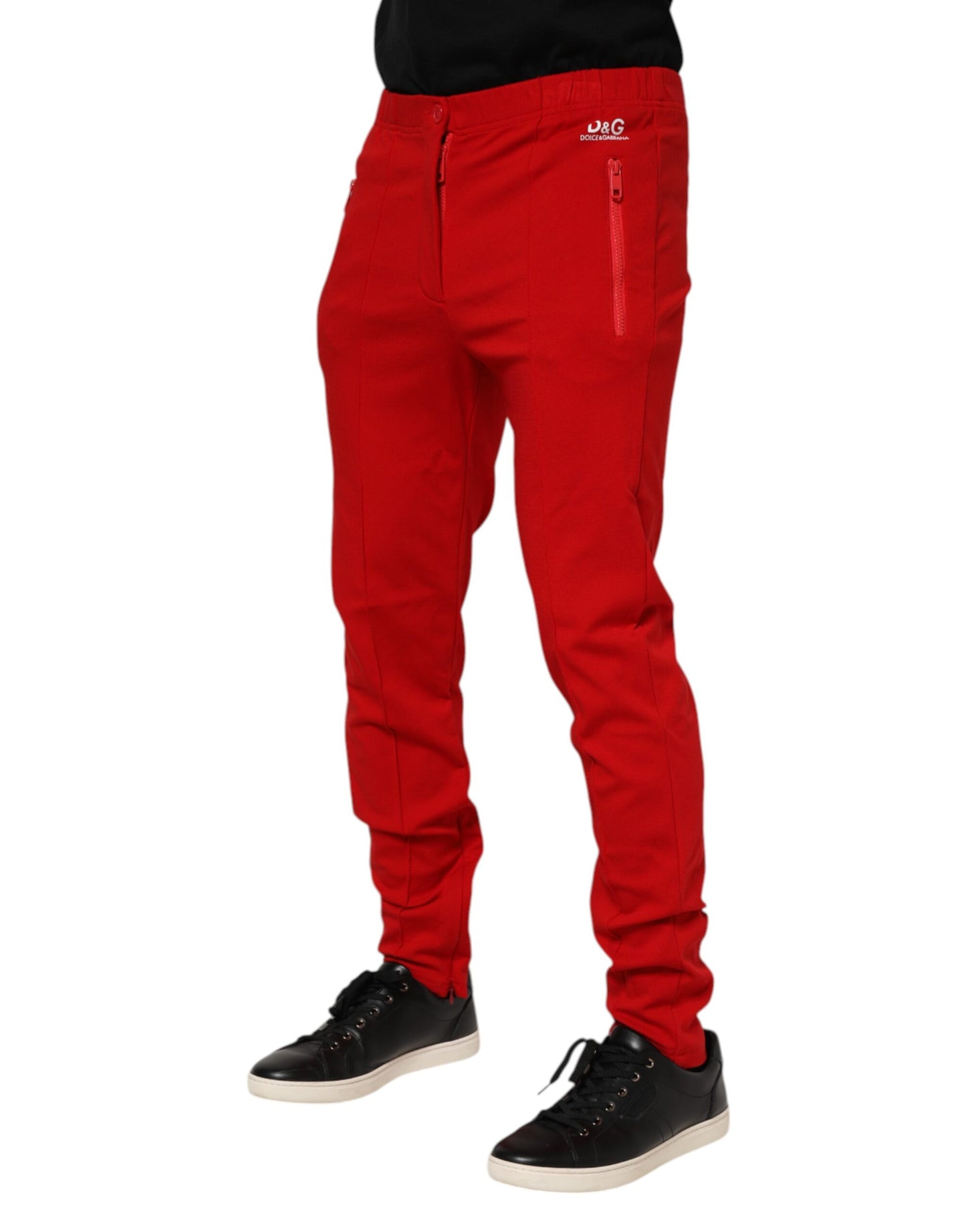 Pantalones deportivos para hombre con logo de viscosa roja