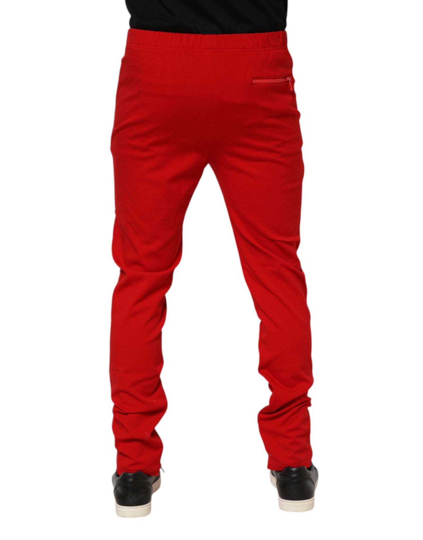 Pantalones deportivos para hombre con logo de viscosa roja