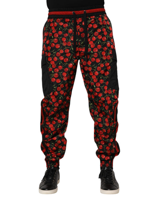 Pantalon de survêtement pour homme à imprimé cerises noires et rouges