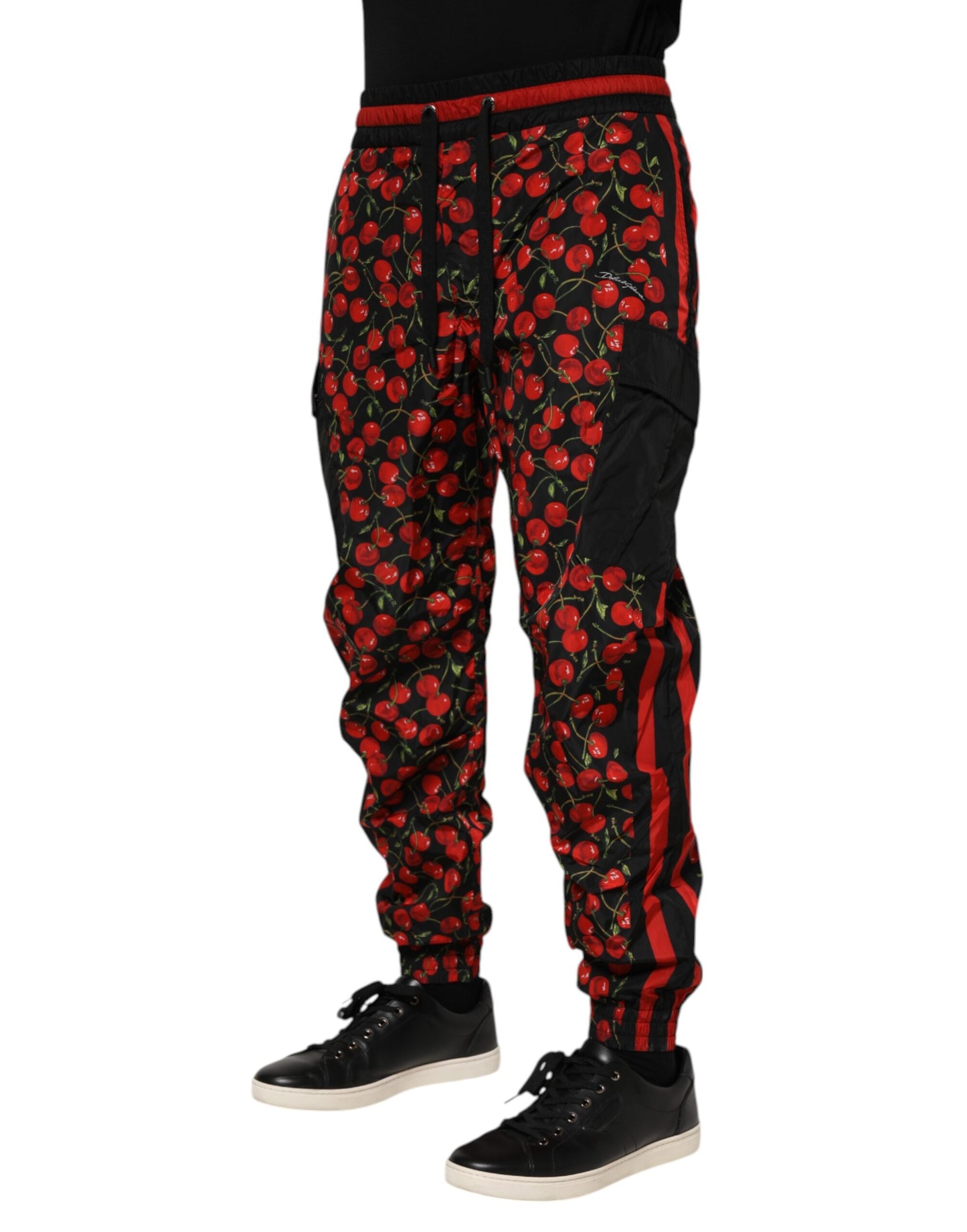 Pantalon de survêtement pour homme à imprimé cerises noires et rouges