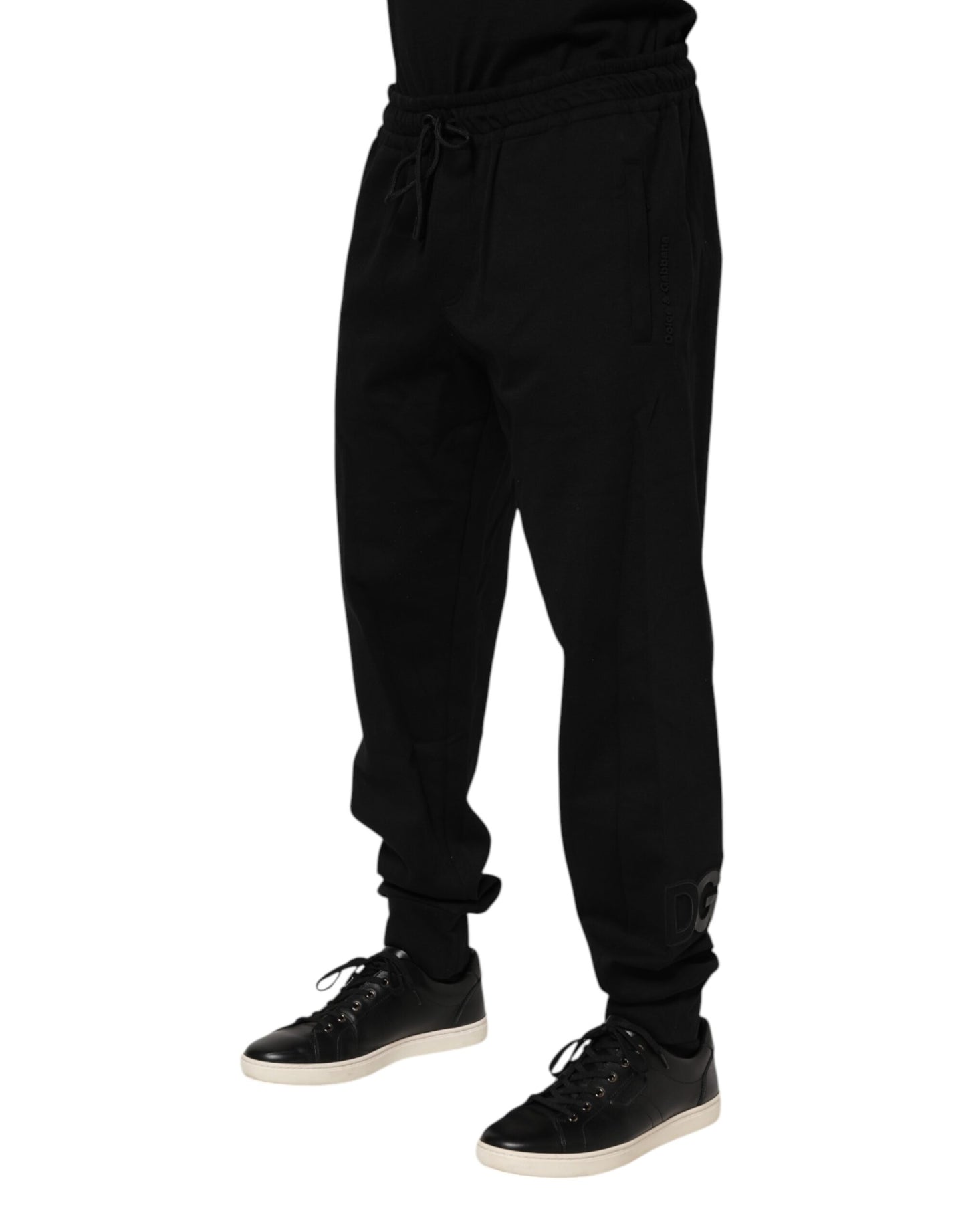 Pantalones deportivos negros de algodón para hombre