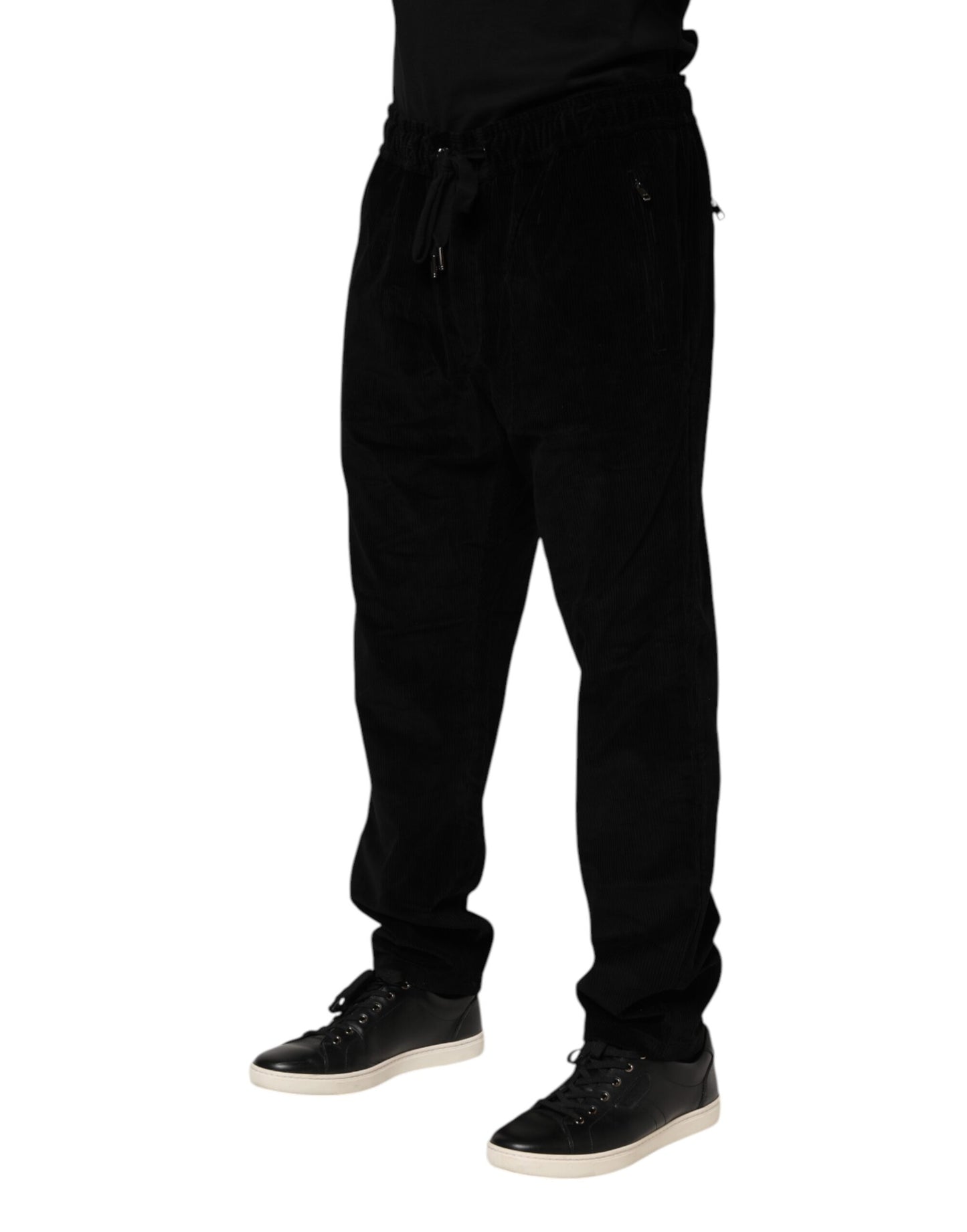 Pantalones deportivos negros de algodón para hombre