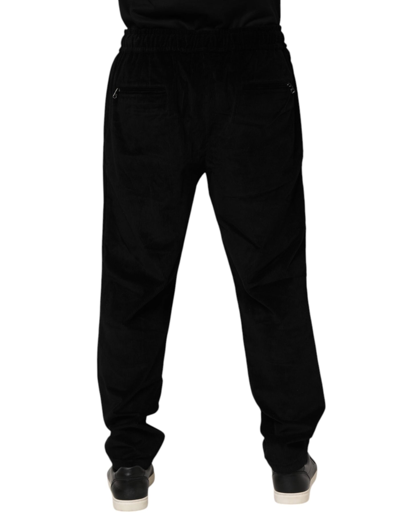 Pantalones deportivos negros de algodón para hombre