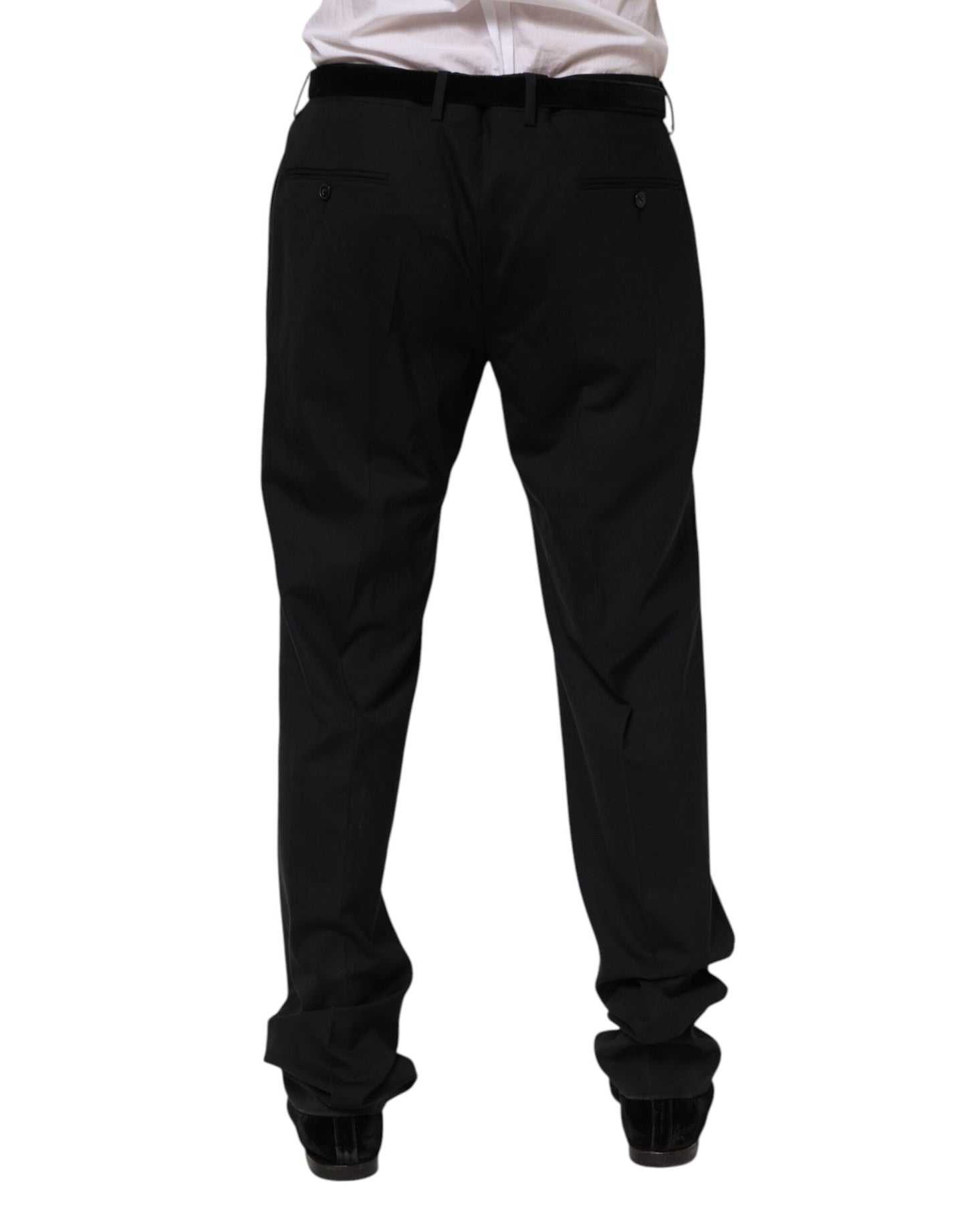 Pantalones de vestir formales de lana negra