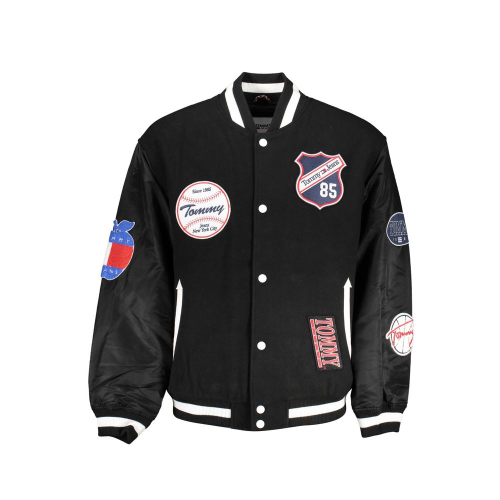 Chaqueta de poliéster negra