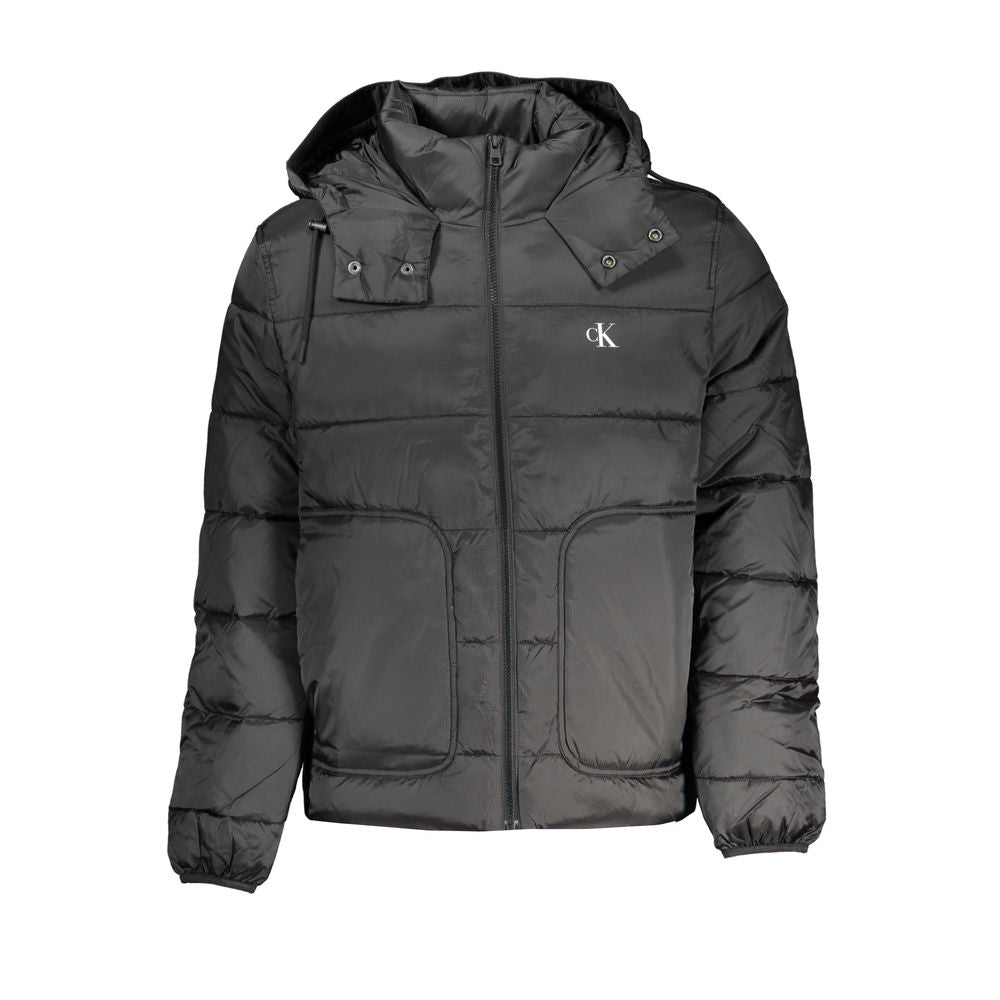 Chaqueta de poliéster negra