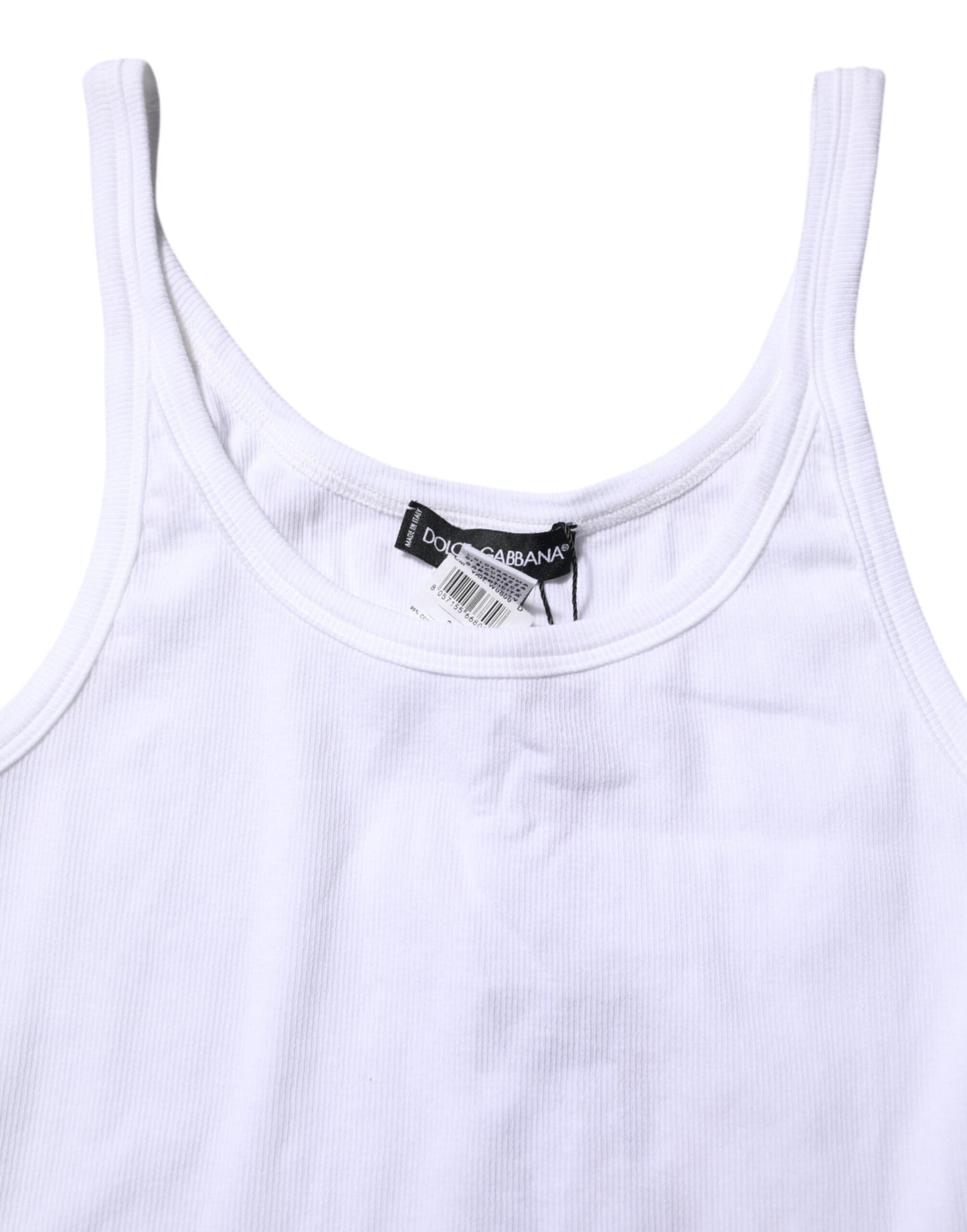 T-shirt blanc sans manches à col rond pour homme