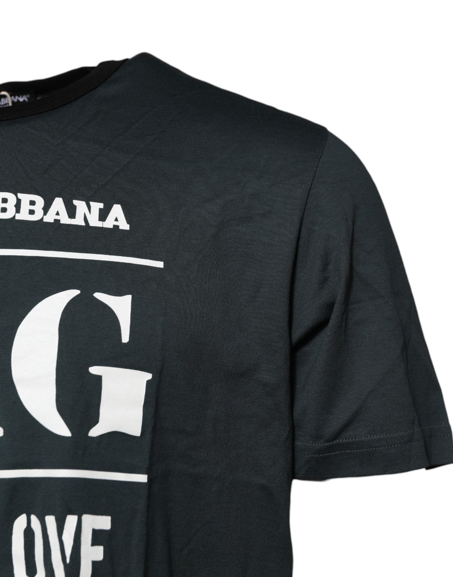 T-shirt à manches courtes en coton noir imprimé