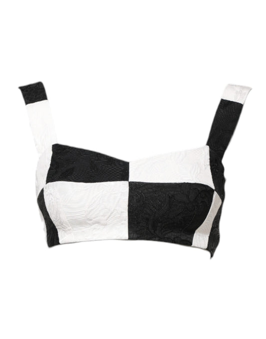 Haut corset court noir et blanc