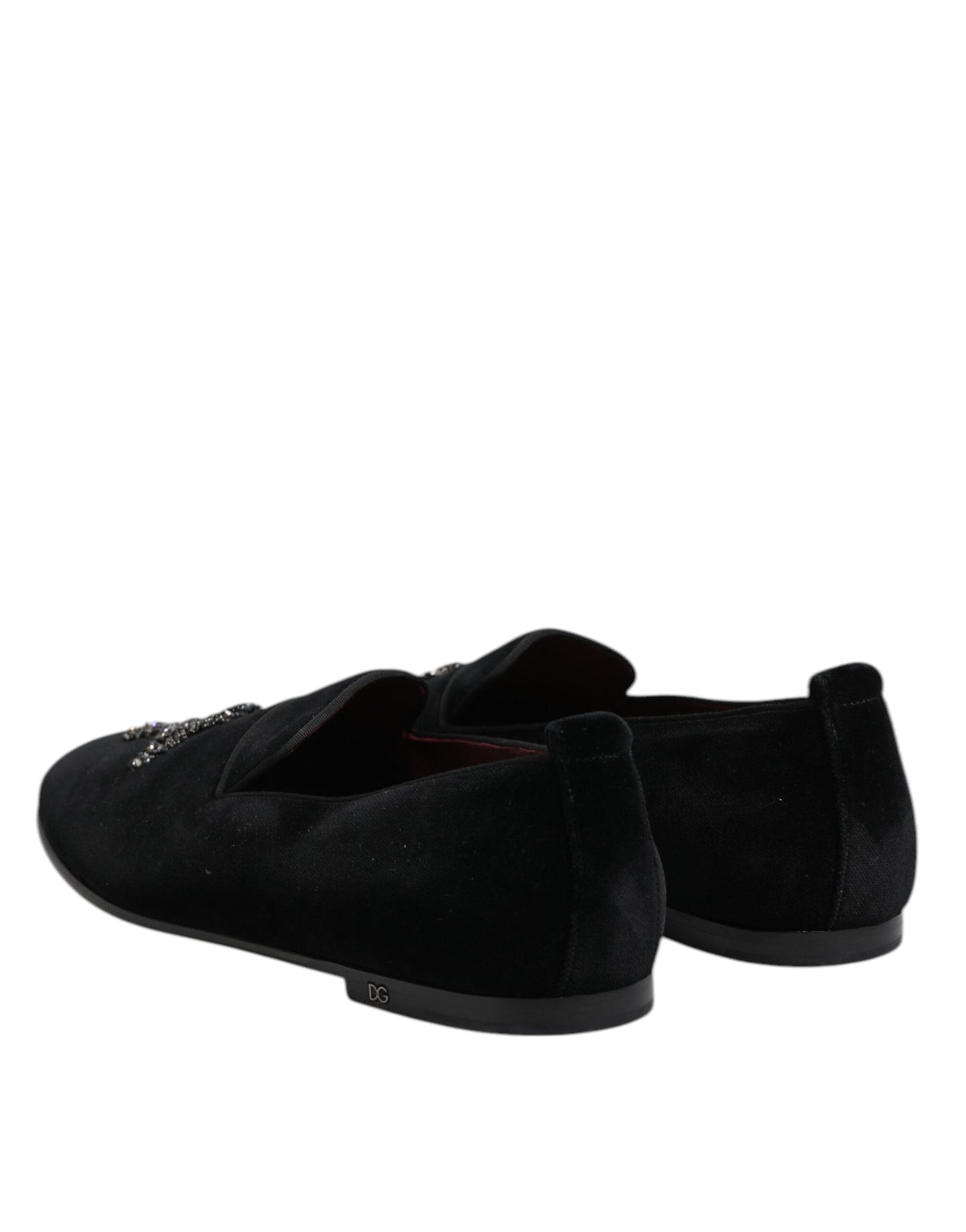 Zapatos de vestir formales con corona de cristal y terciopelo negro