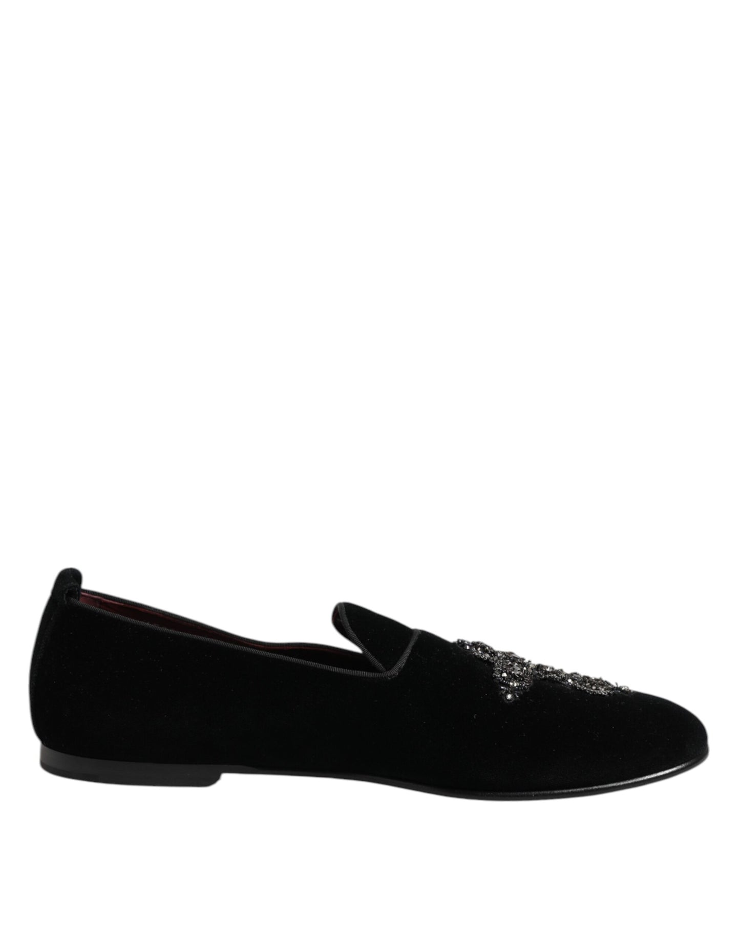 Zapatos de vestir formales con corona de cristal y terciopelo negro